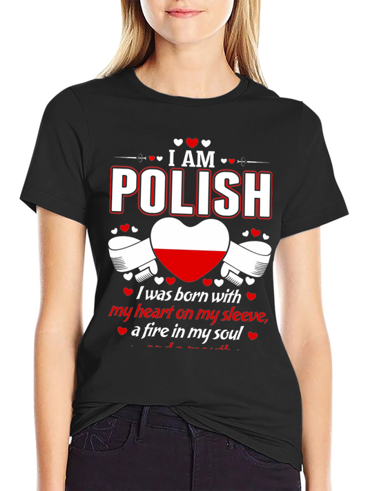 I am Polish T-Shirt - Heart on Sleeve