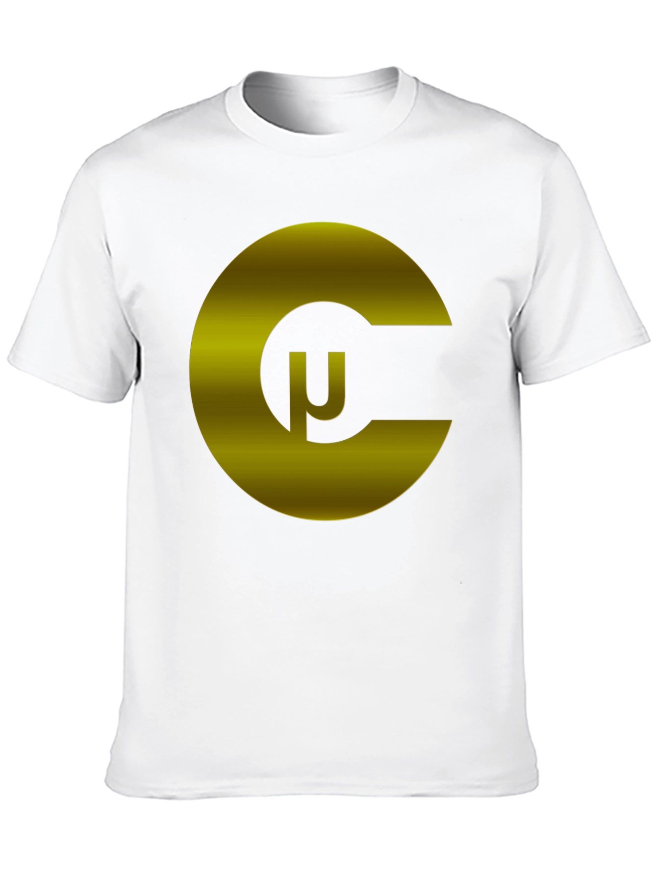 Black T-Shirt with Gold Geometric C Logo