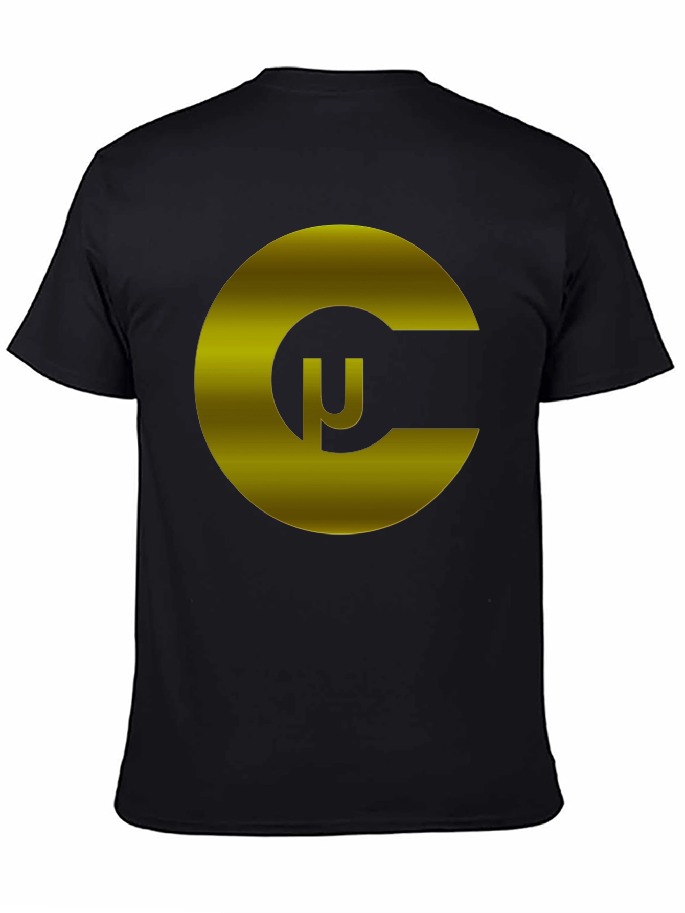 Black T-Shirt with Gold Geometric C Logo