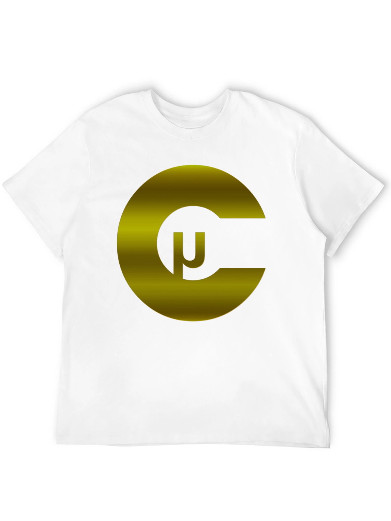 Black T-Shirt with Gold Geometric C Logo