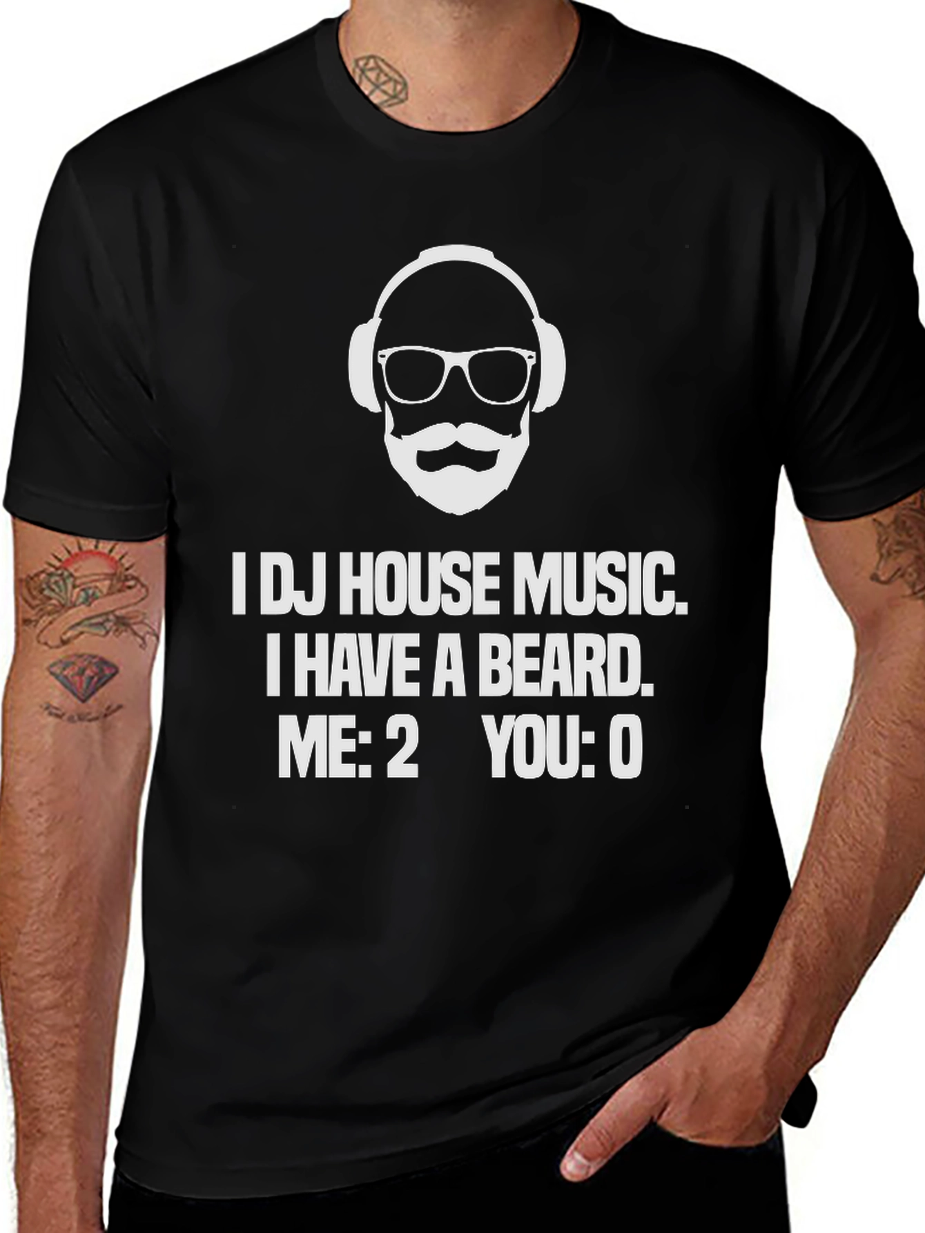 DJ House Music Beard T-Shirt