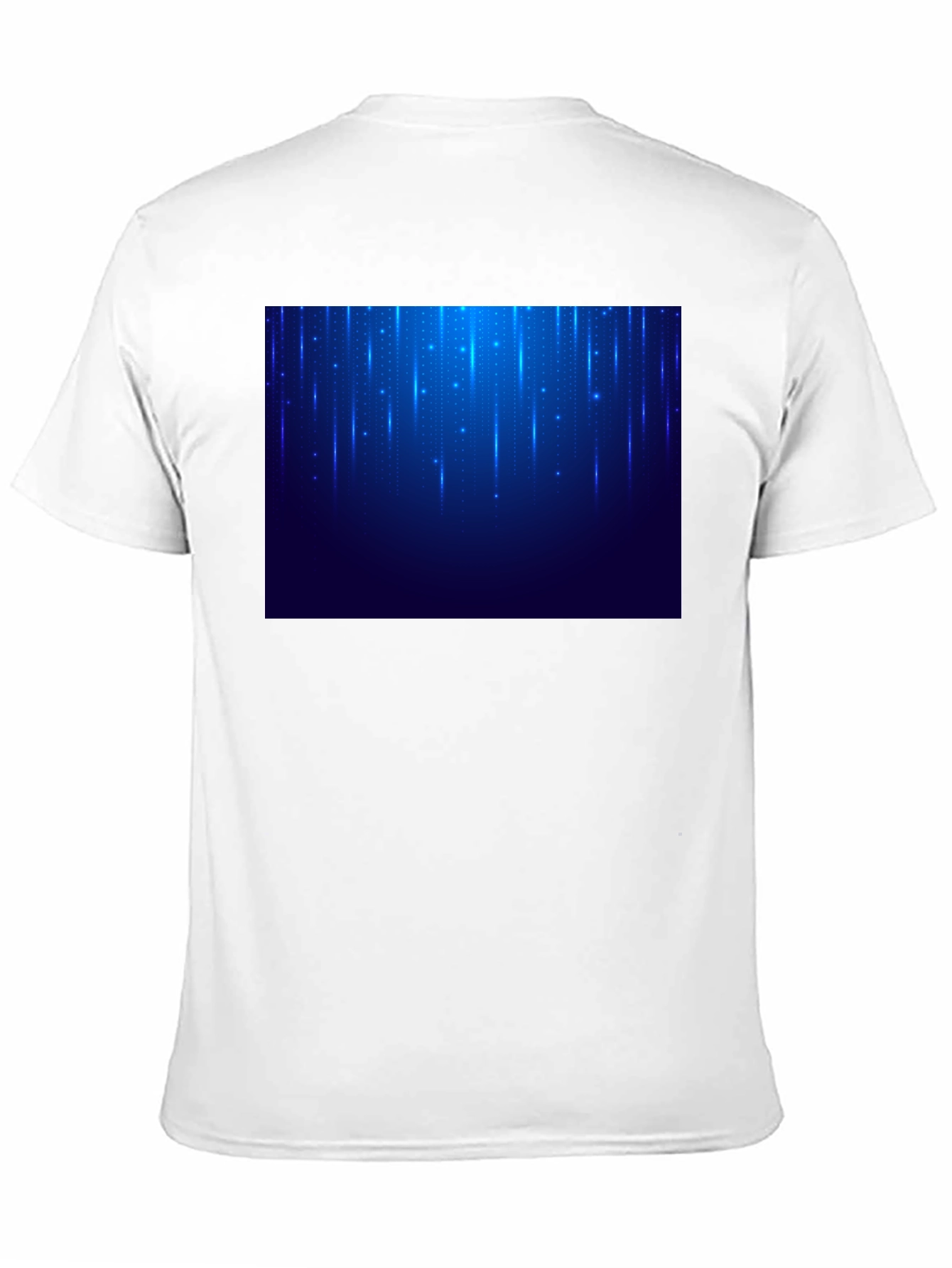 Mens Black T-Shirt with Blue Light Design