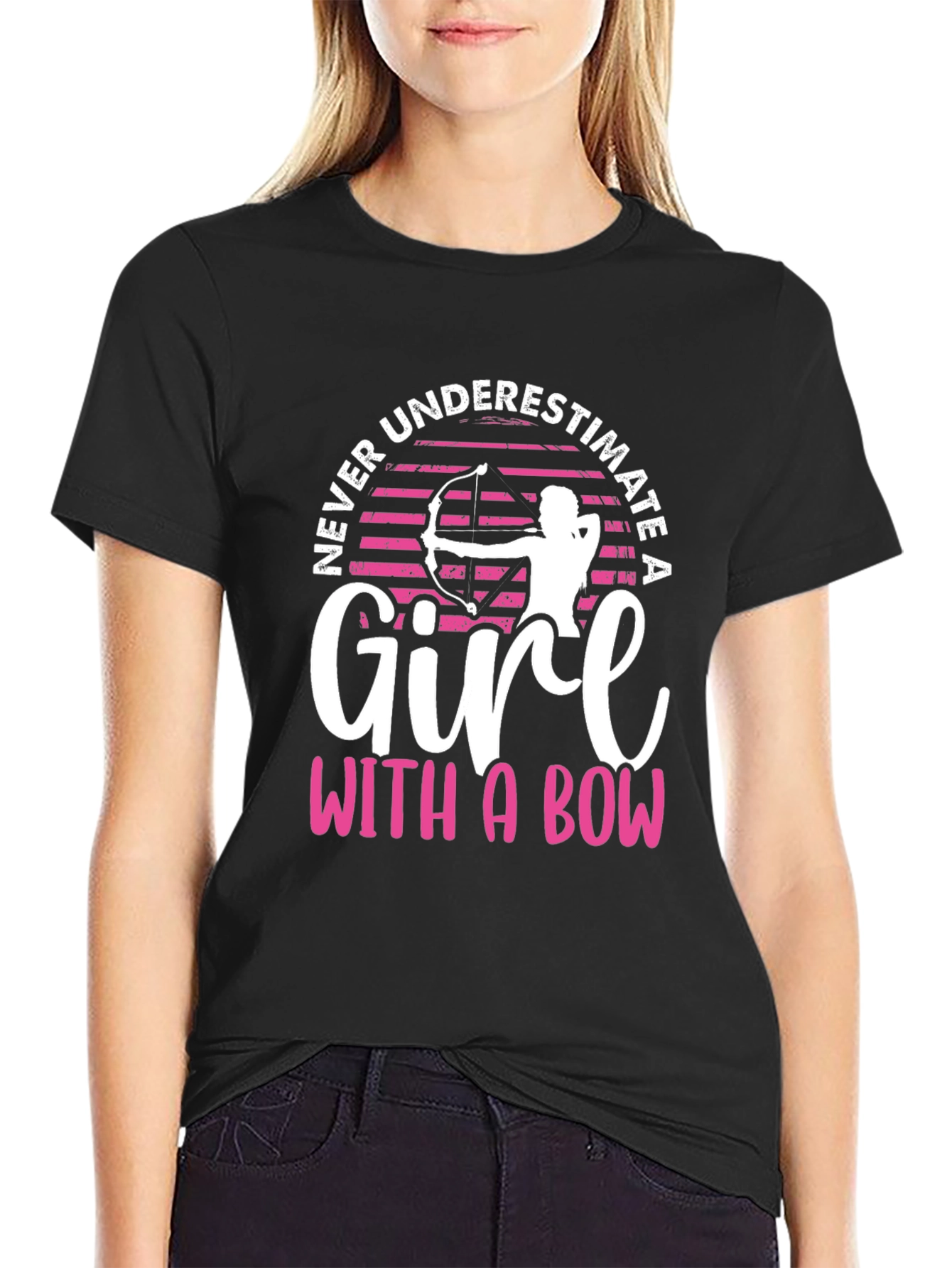 Never Underestimate A Girl With A Bow T-Shirt