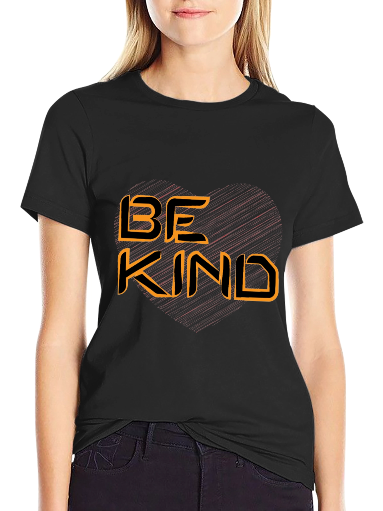 Be Kind Graphic Tee - Black Cotton Blend
