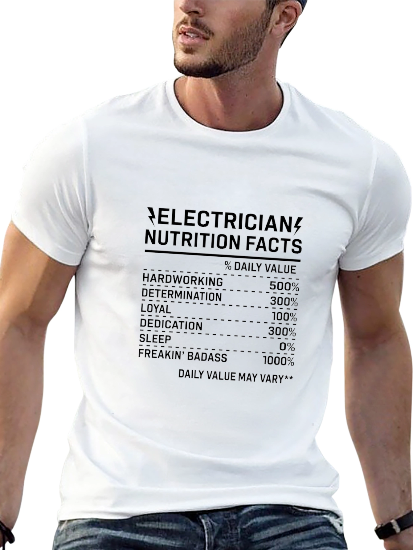 Electrician Nutrition Facts Graphic Tee
