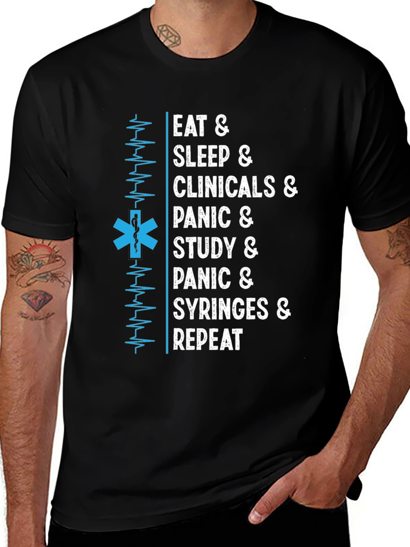 Eat Sleep Clinicals T-Shirt - Medical Student Tee