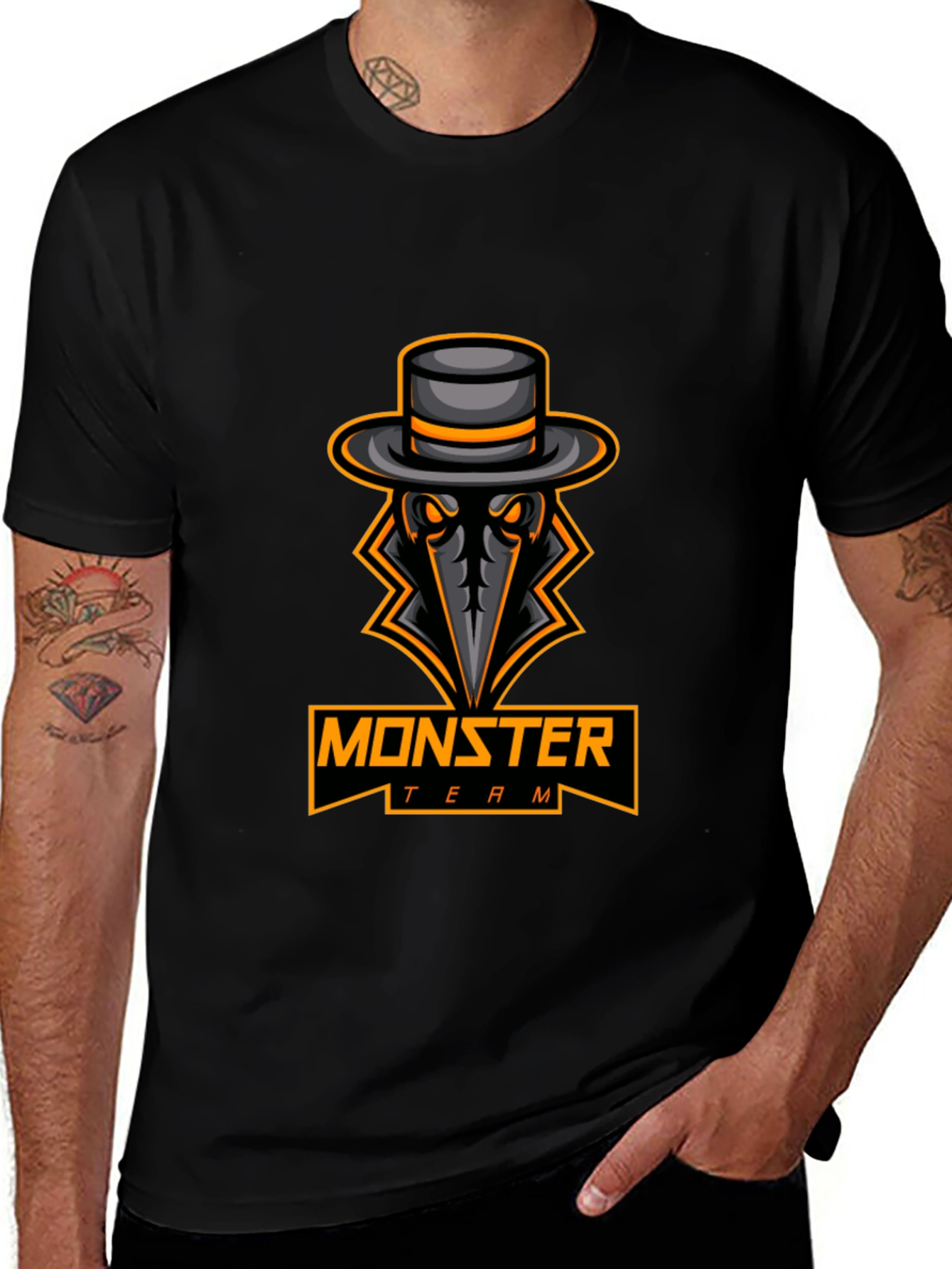Monster Team Graphic Black T-Shirt