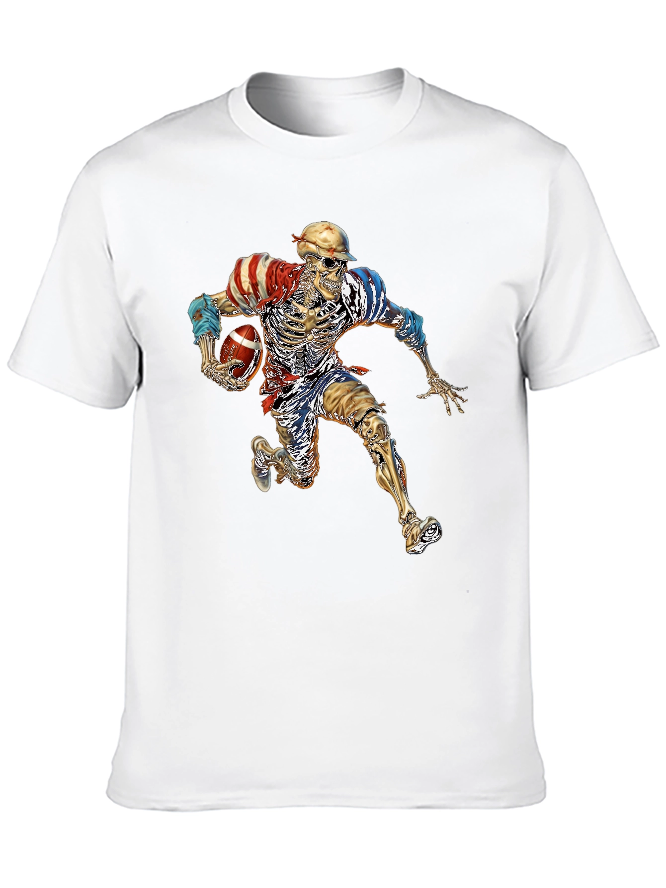 Skeleton Football Player Graphic Tee