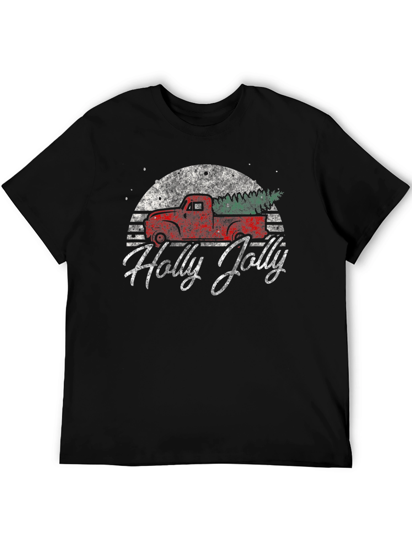 Holly Jolly Retro Truck Christmas T-Shirt