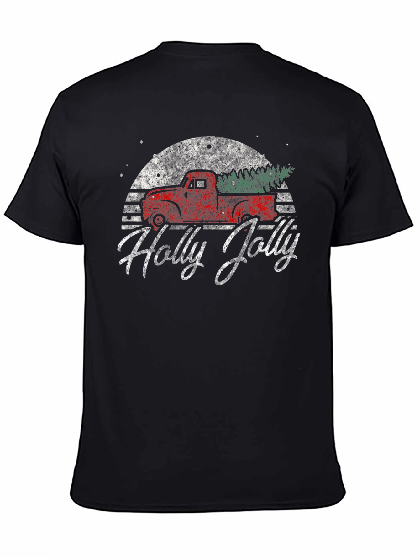 Holly Jolly Retro Truck Christmas T-Shirt