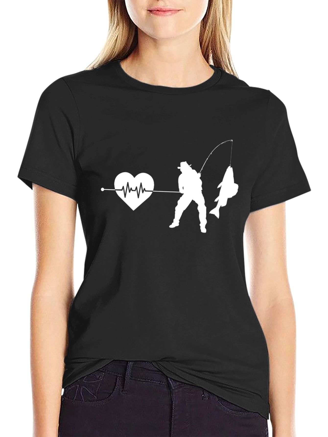 Fishing Heartbeat Graphic Tee - Angler Love