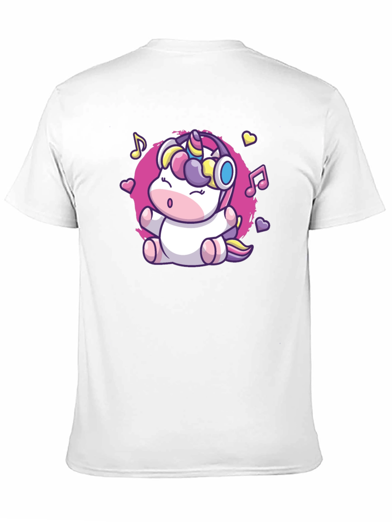 Cute Unicorn Music Lover Black T-Shirt