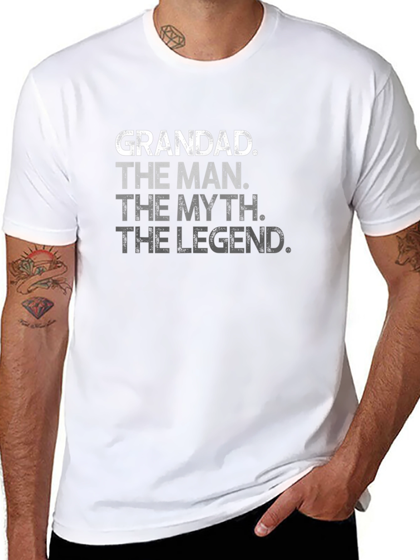 Grandad The Man Myth Legend Black T-Shirt