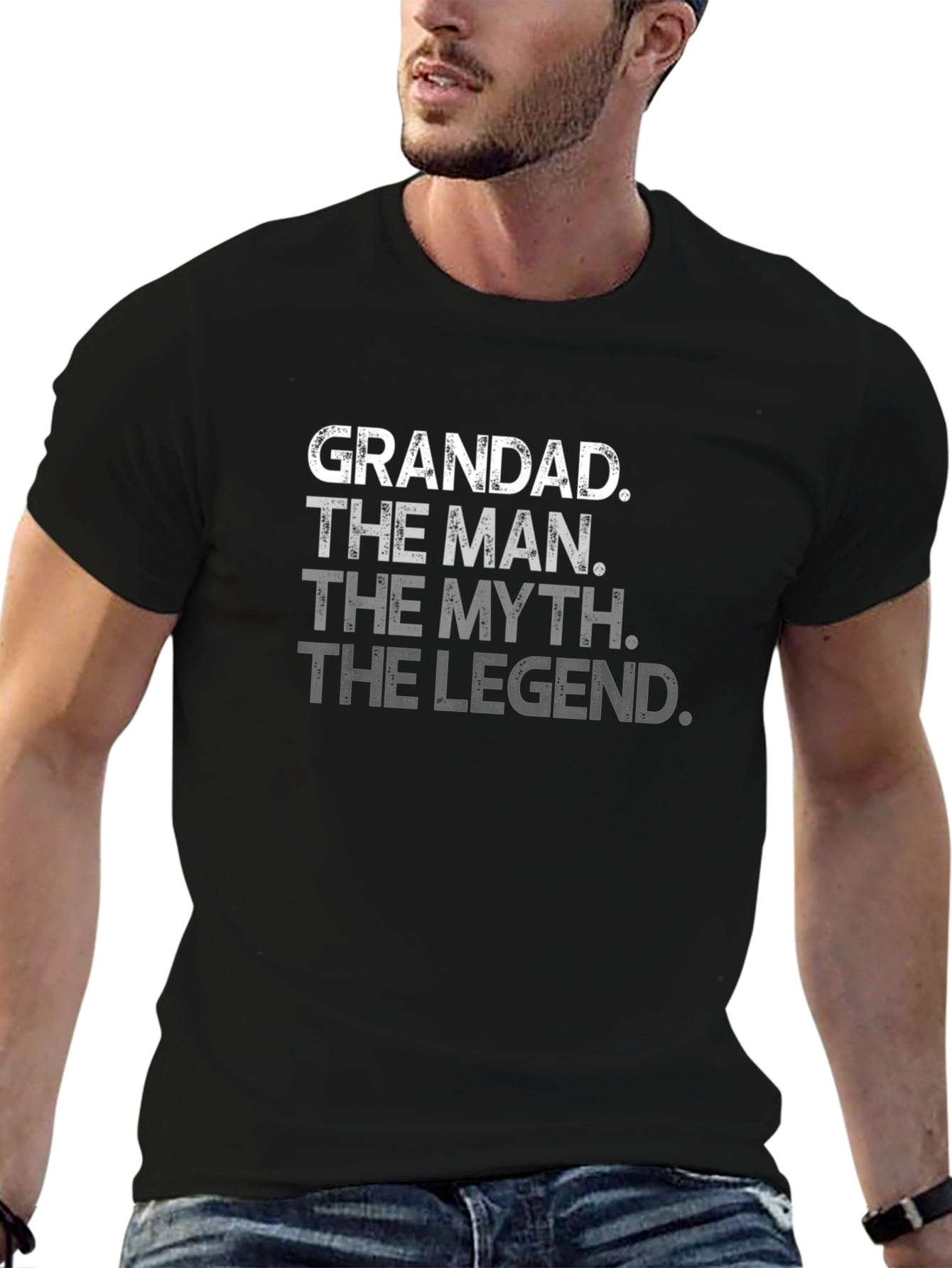 Grandad The Man Myth Legend Black T-Shirt