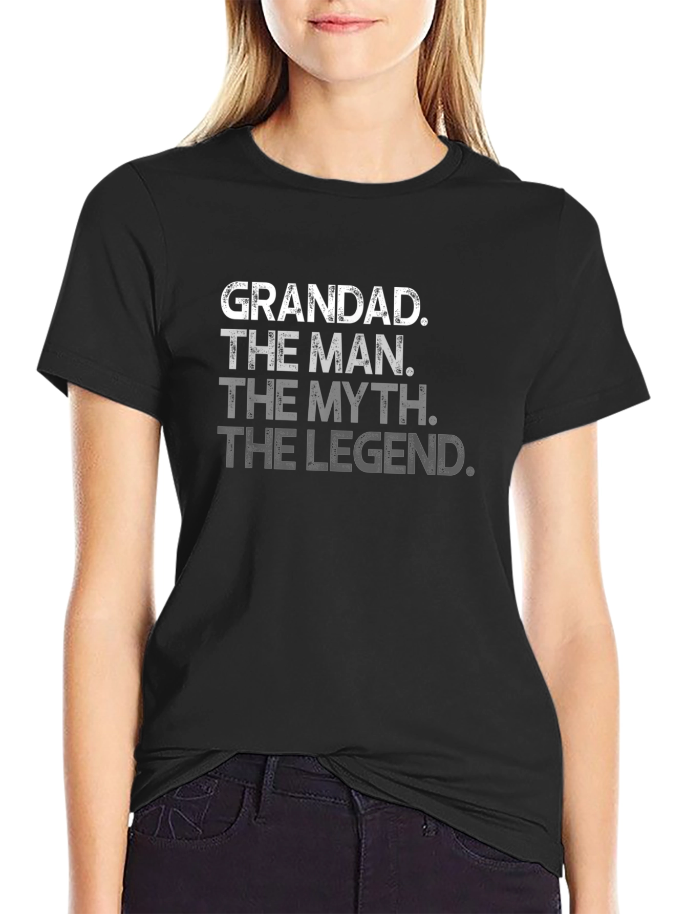 Grandad The Man Myth Legend Black T-Shirt