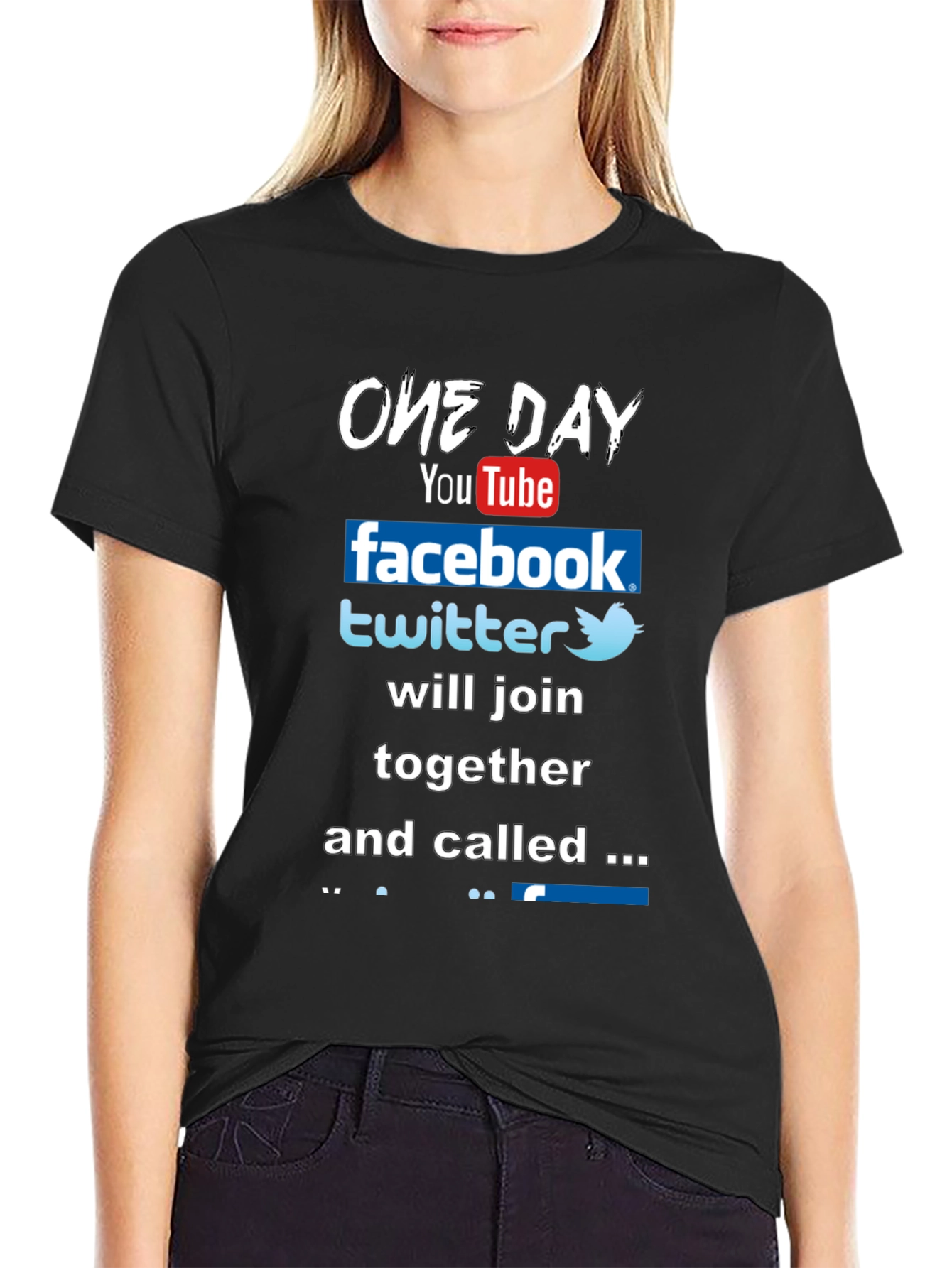Funny Social Media T-Shirt - One Day