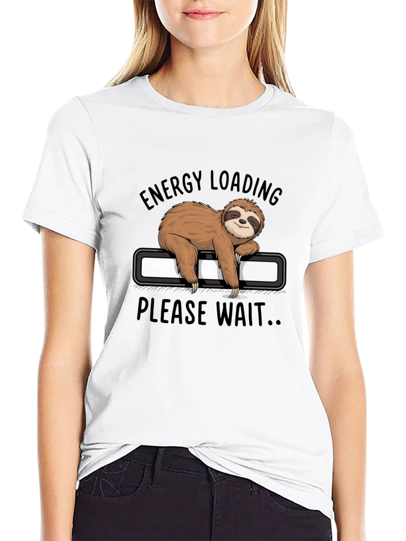 Energy Loading Sloth Graphic Tee