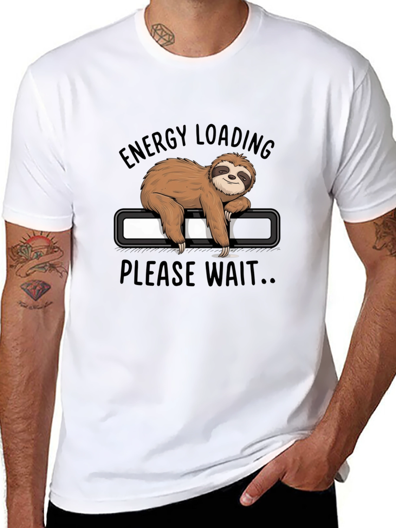 Energy Loading Sloth Graphic Tee