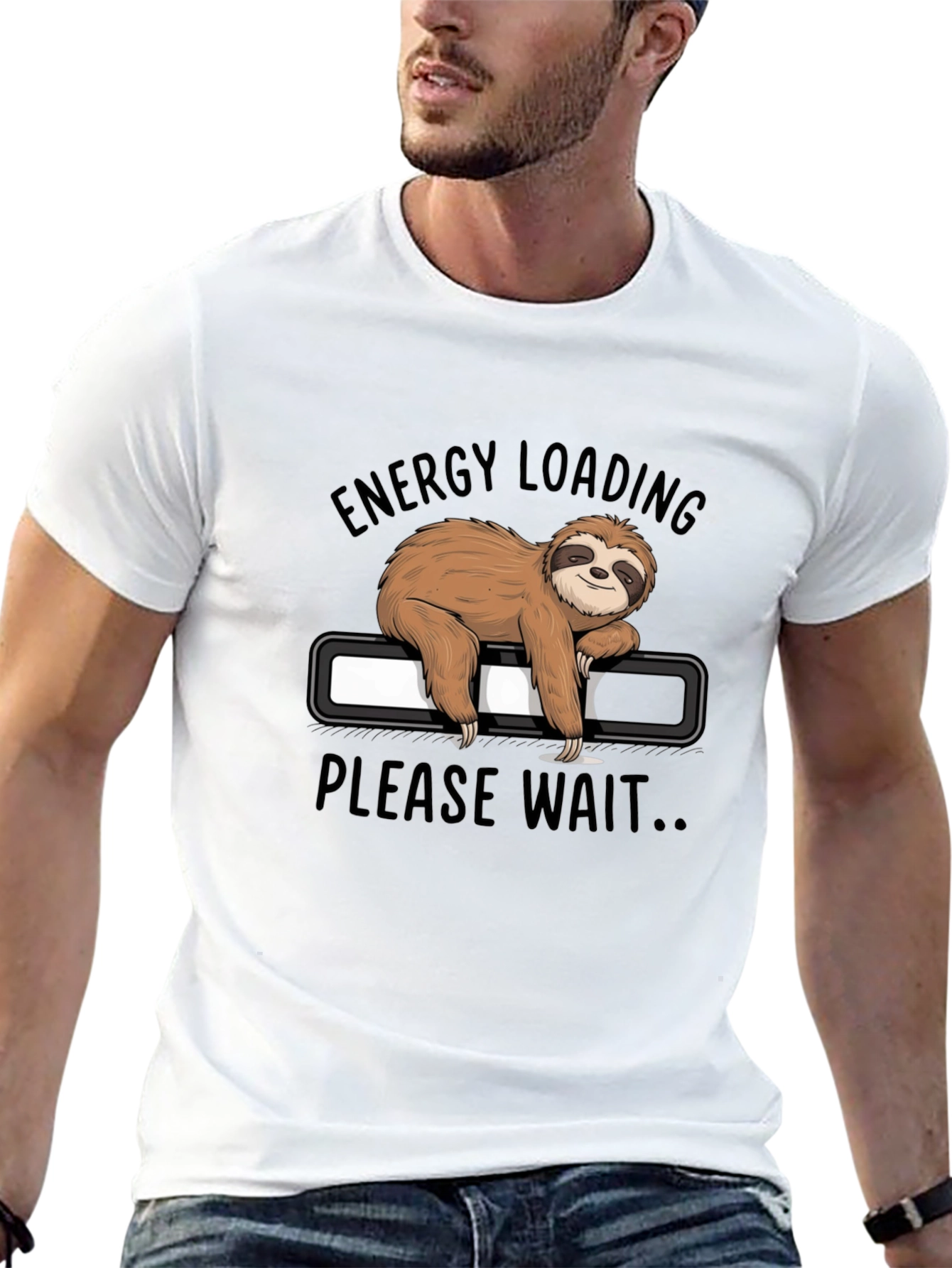 Energy Loading Sloth Graphic Tee