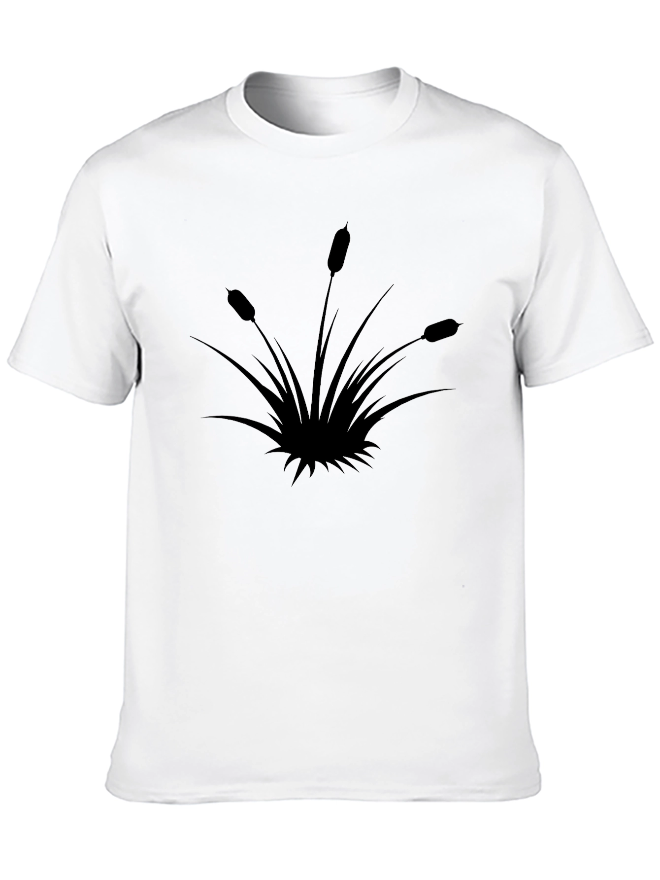 Cattails Graphic Tee - Nature Lovers Black T-Shirt