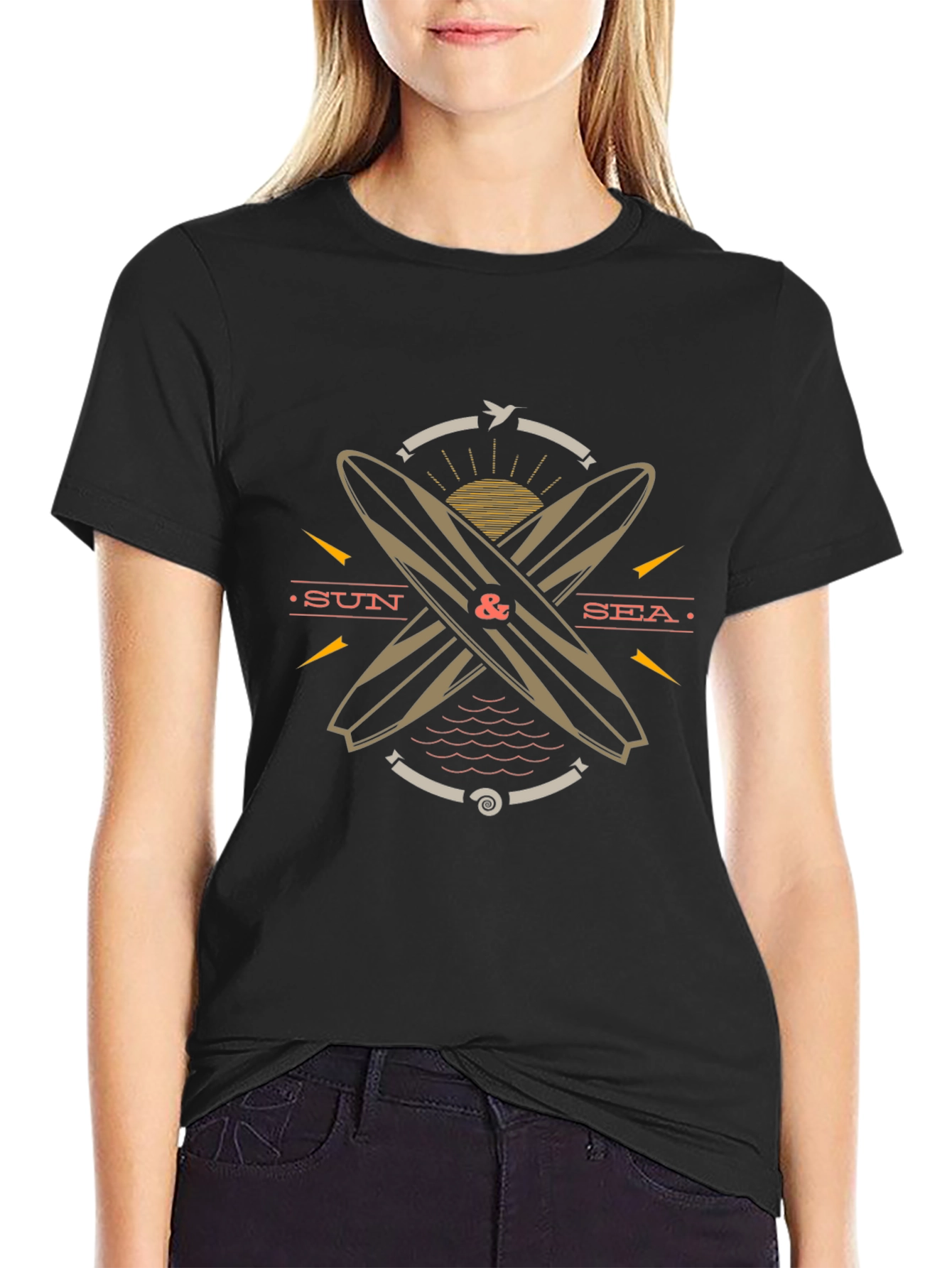 Sun & Sea Surfboard Graphic Tee