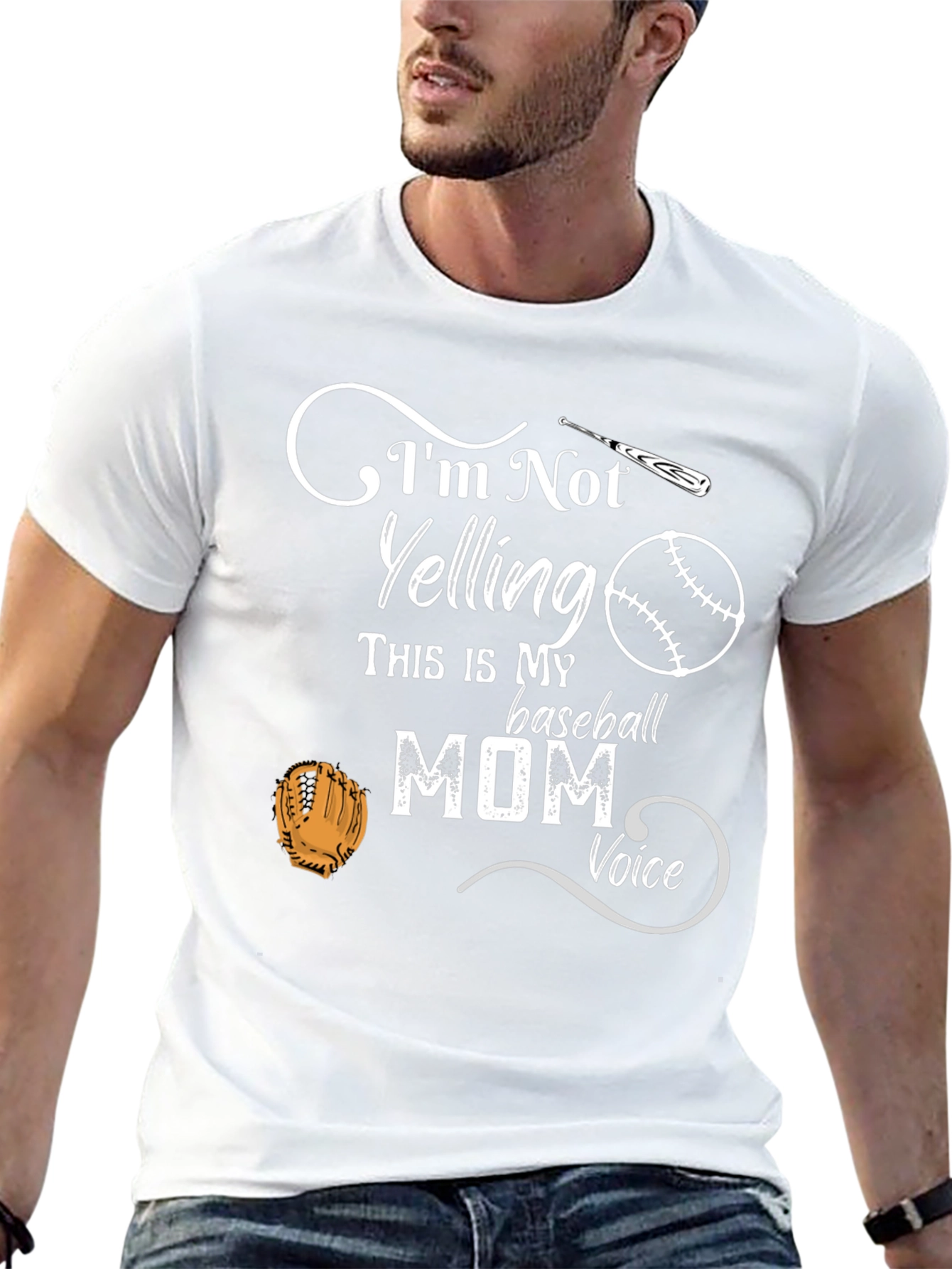 Baseball Mom T-Shirt - Im Not Yelling