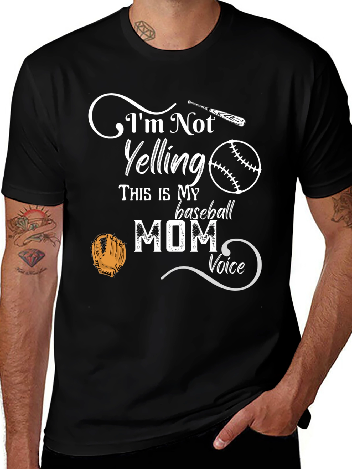 Baseball Mom T-Shirt - Im Not Yelling