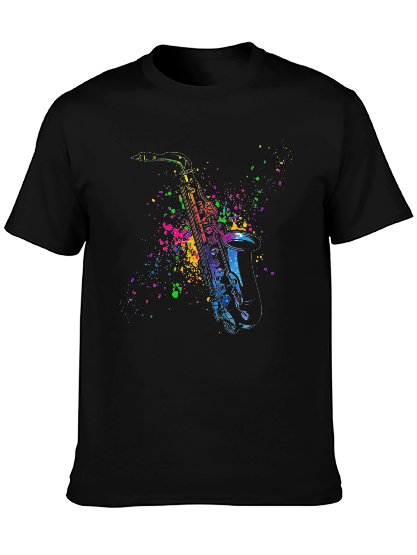 Saxophone Splash Tee - Cool Music Lover Shirt