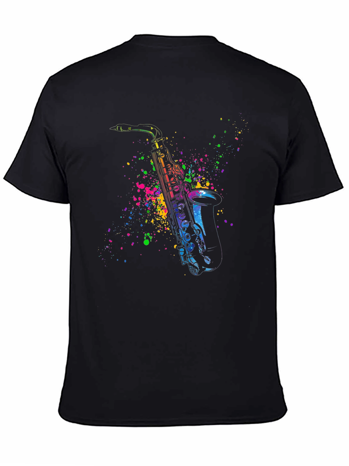 Saxophone Splash Tee - Cool Music Lover Shirt