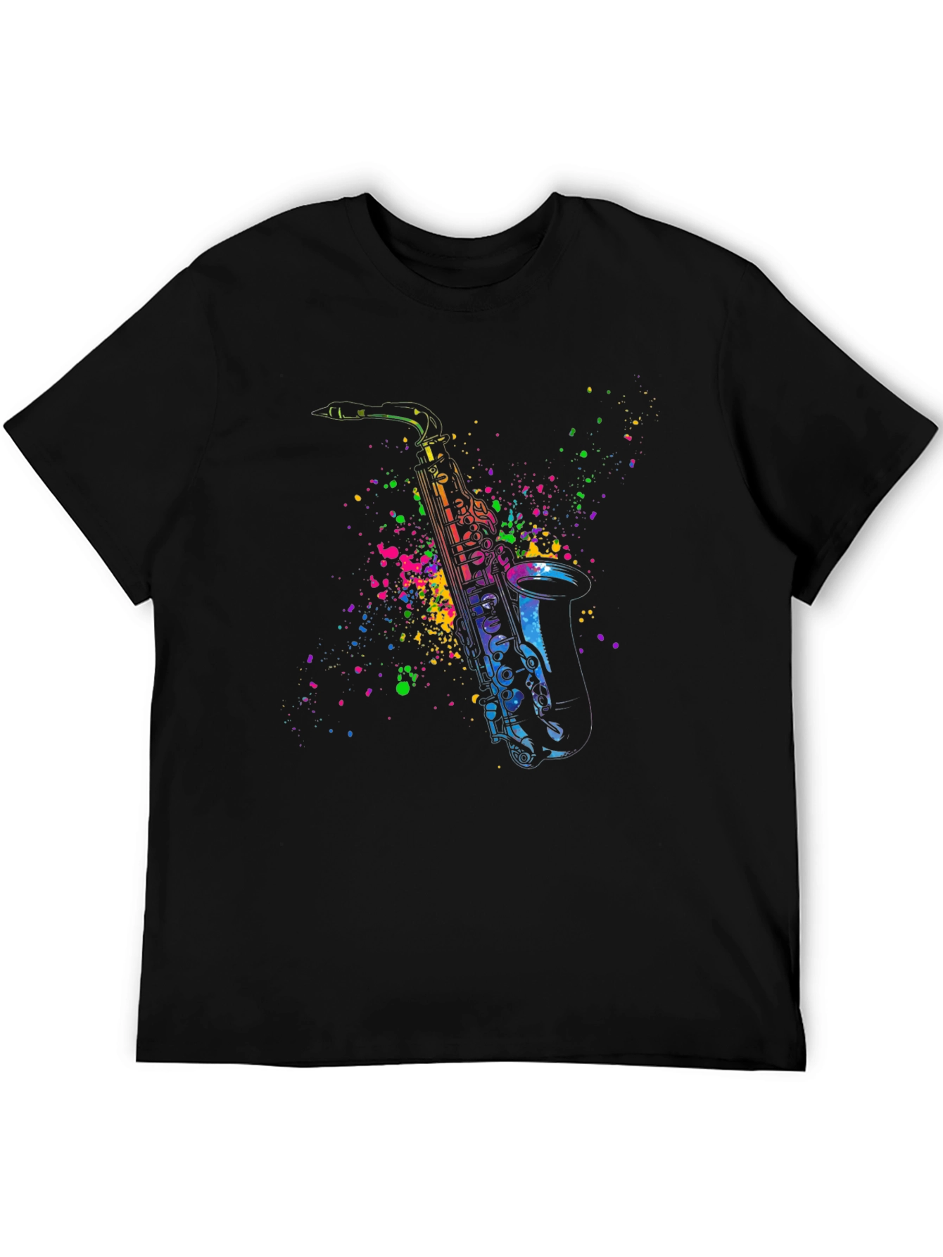 Saxophone Splash Tee - Cool Music Lover Shirt