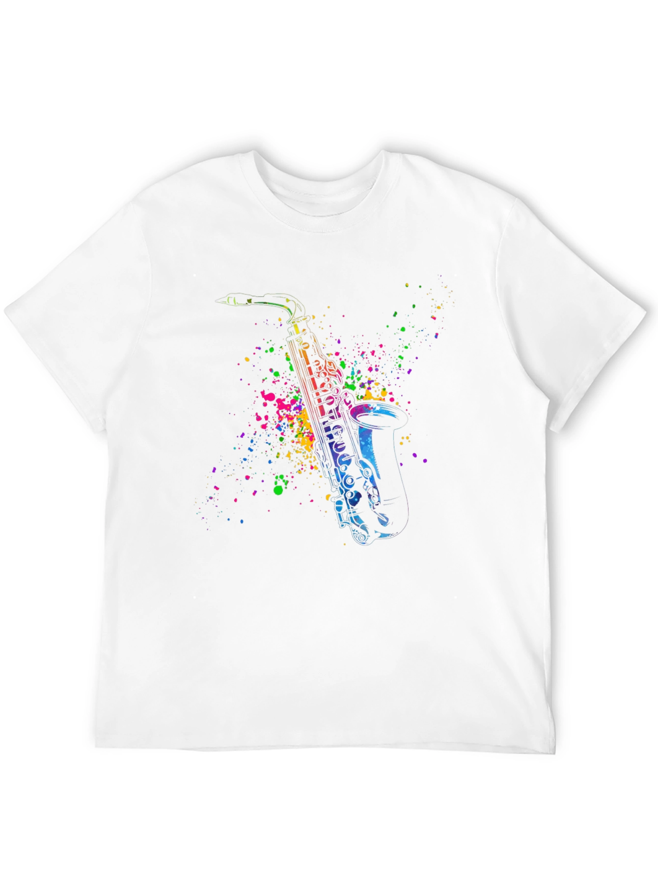 Saxophone Splash Tee - Cool Music Lover Shirt