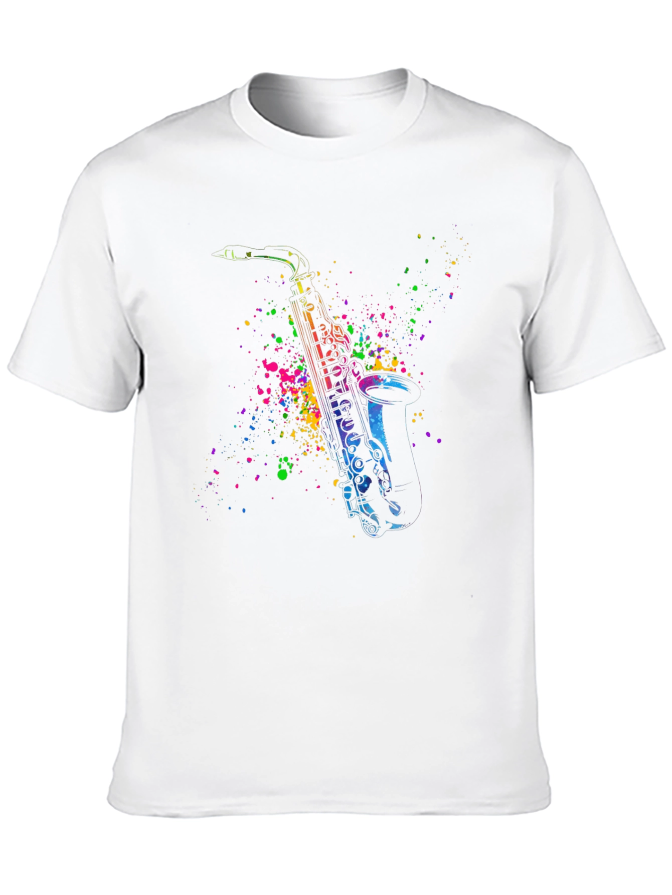 Saxophone Splash Tee - Cool Music Lover Shirt