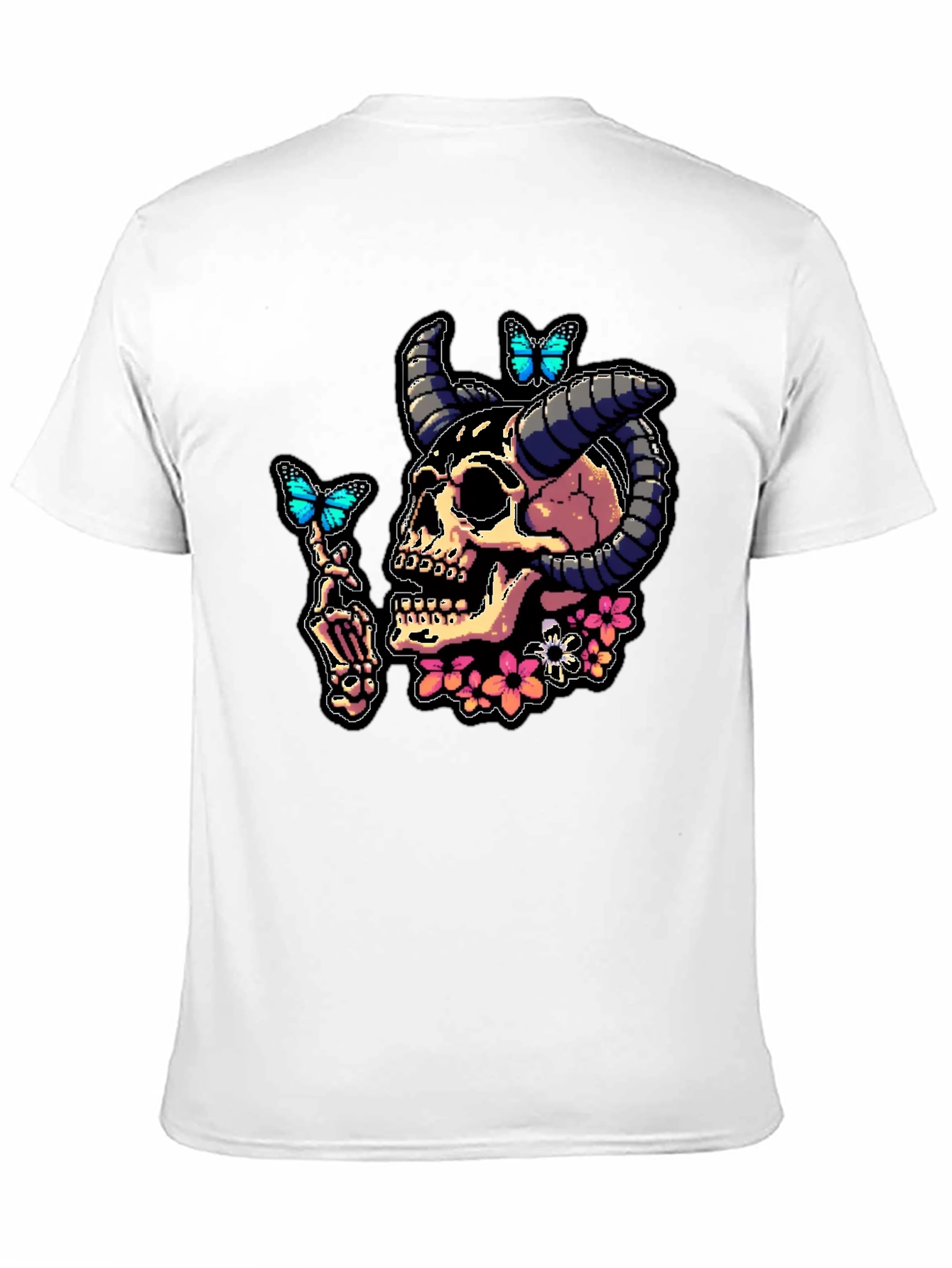 Skull & Butterfly Graphic Tee - Black