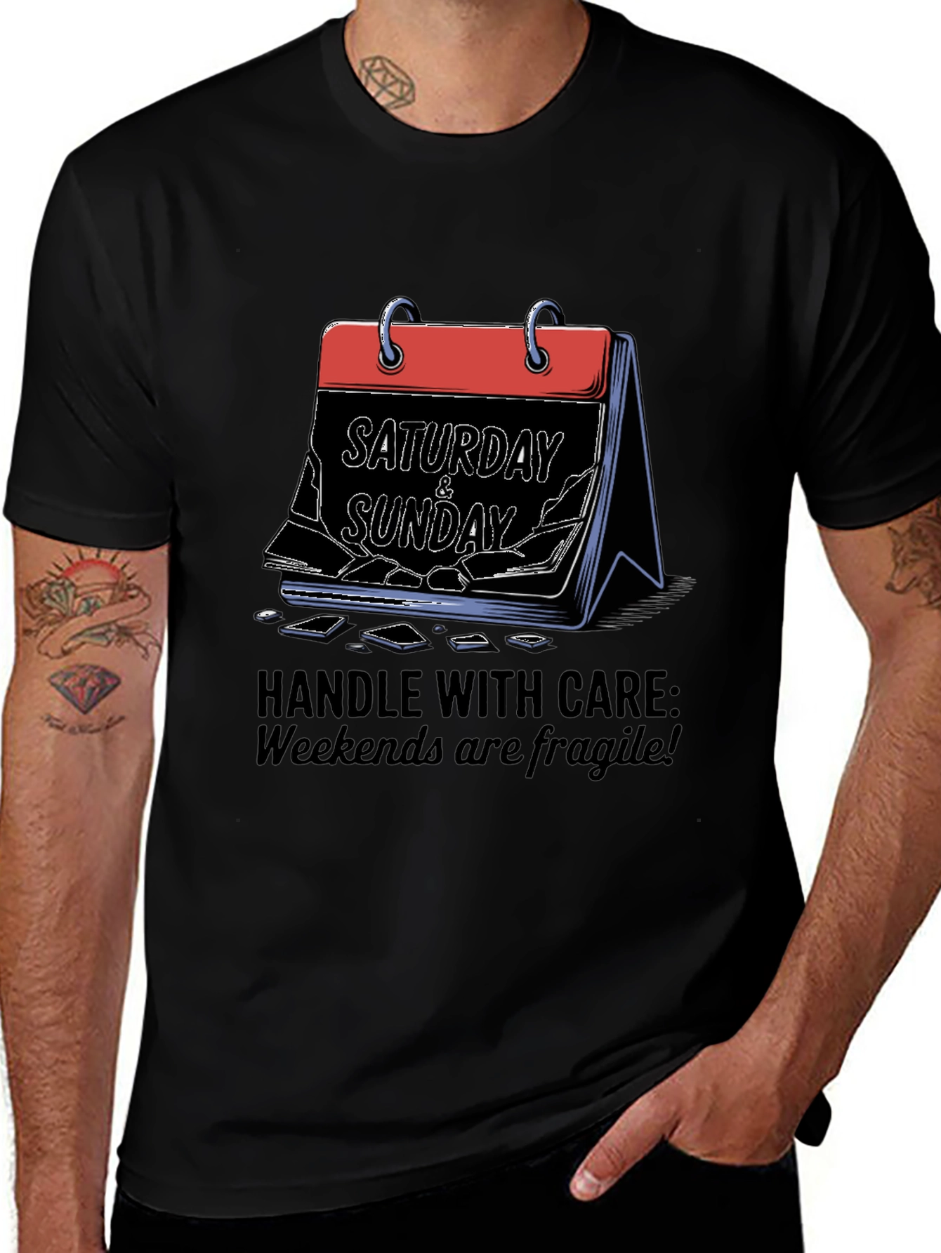 Fragile Weekends Graphic Tee - Handle With Care T-Shirt