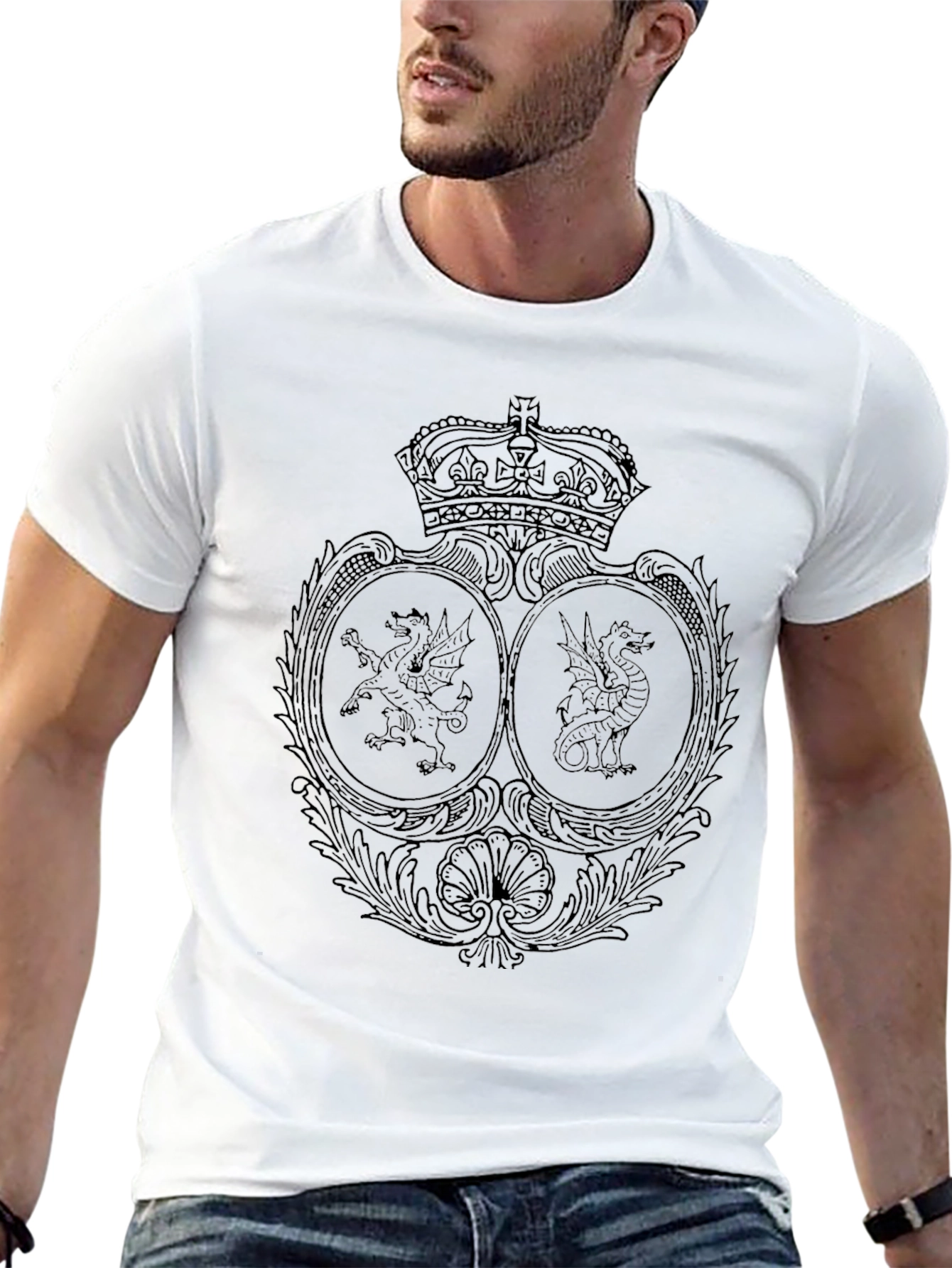 Regal Crest Graphic Tee - Black