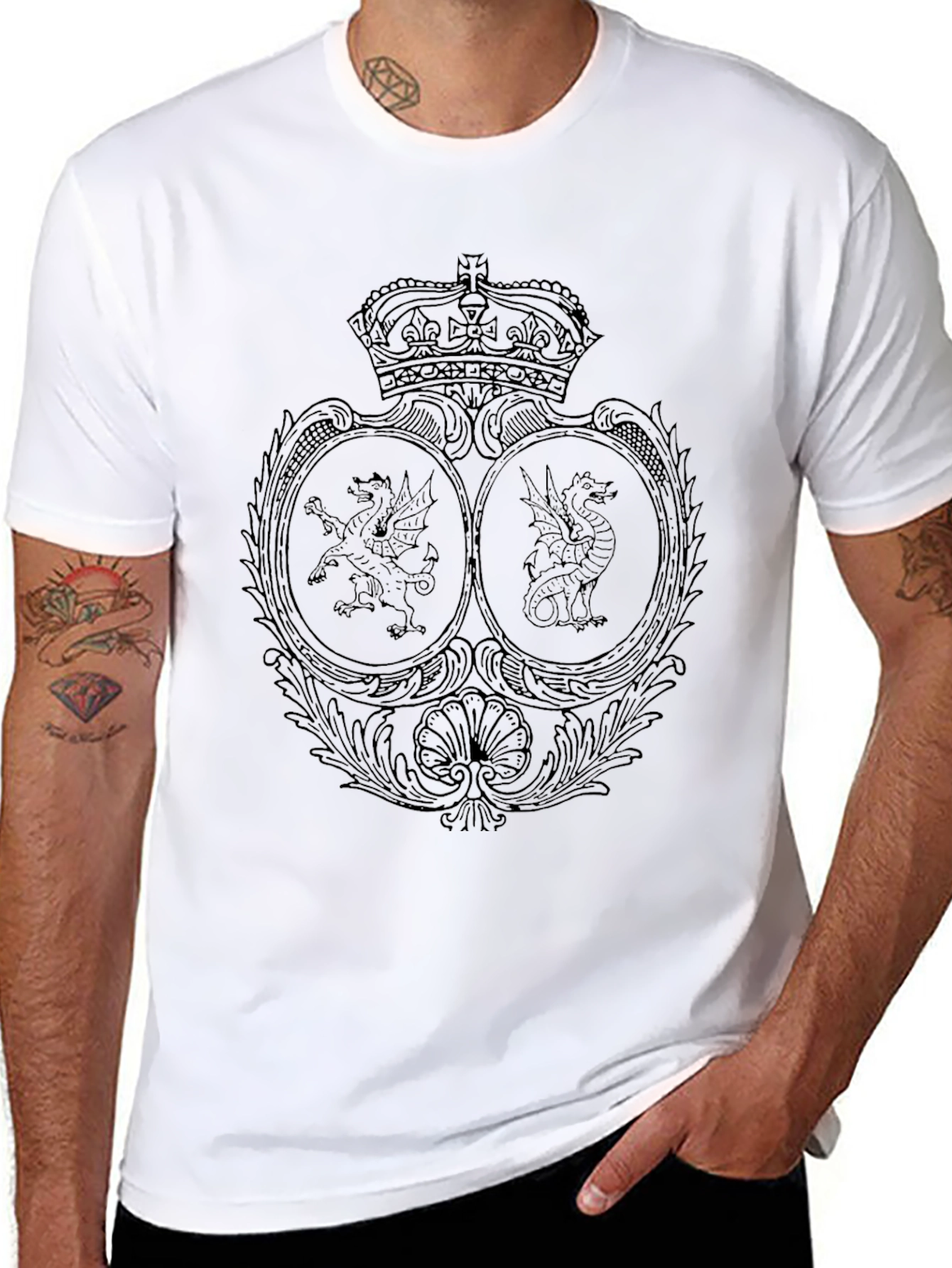 Regal Crest Graphic Tee - Black