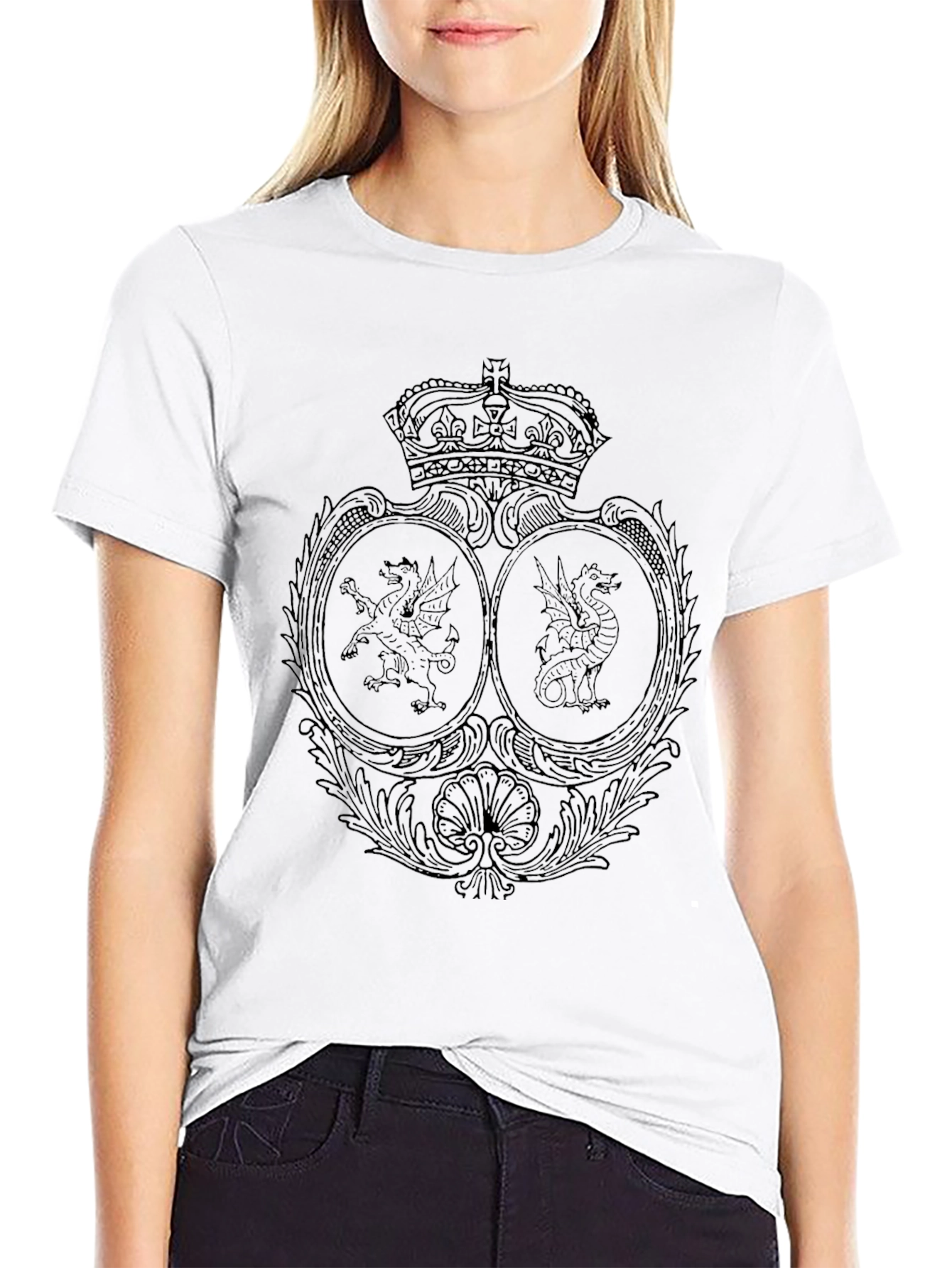Regal Crest Graphic Tee - Black