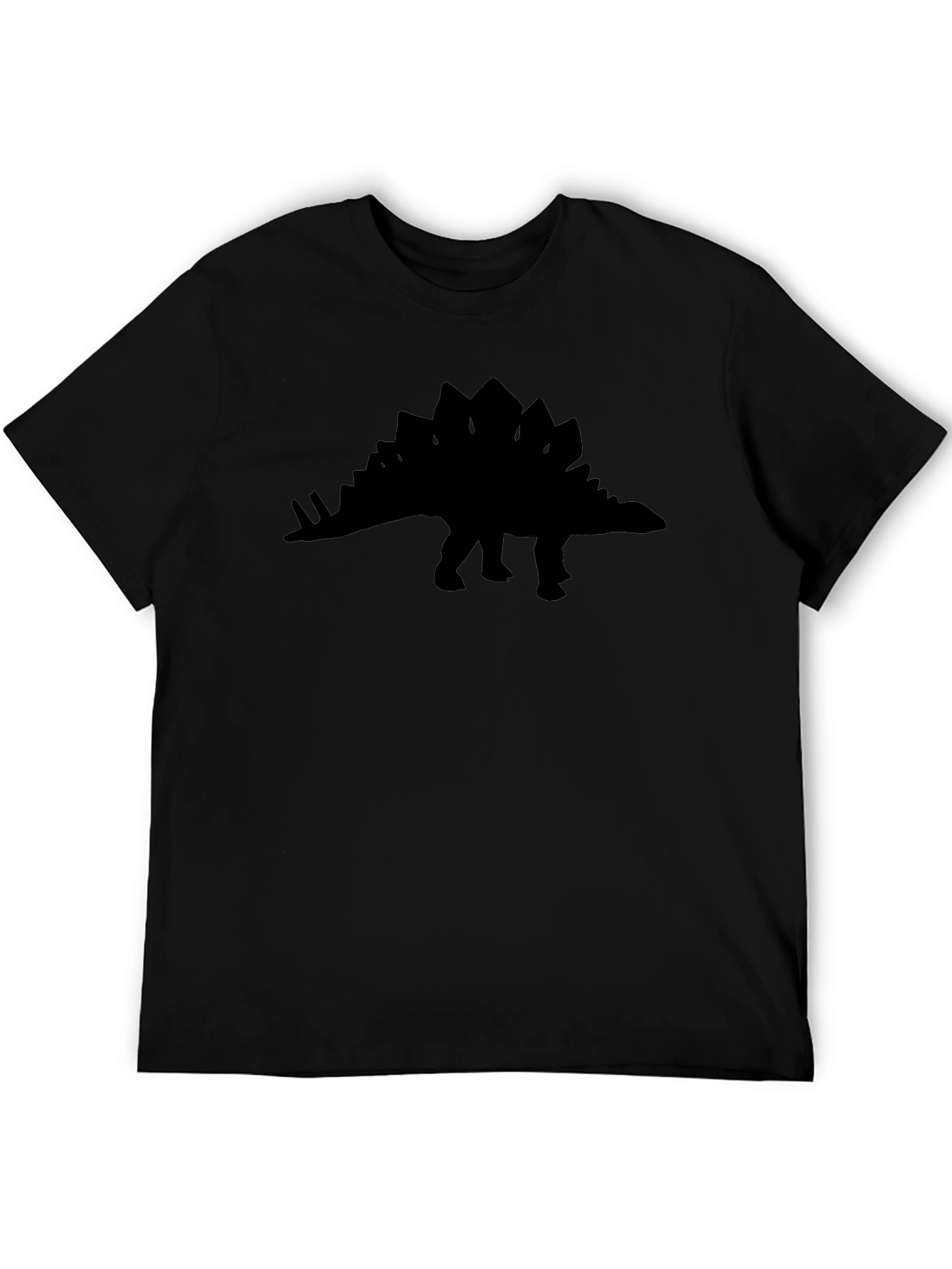 Black Stegosaurus Silhouette Graphic T-Shirt