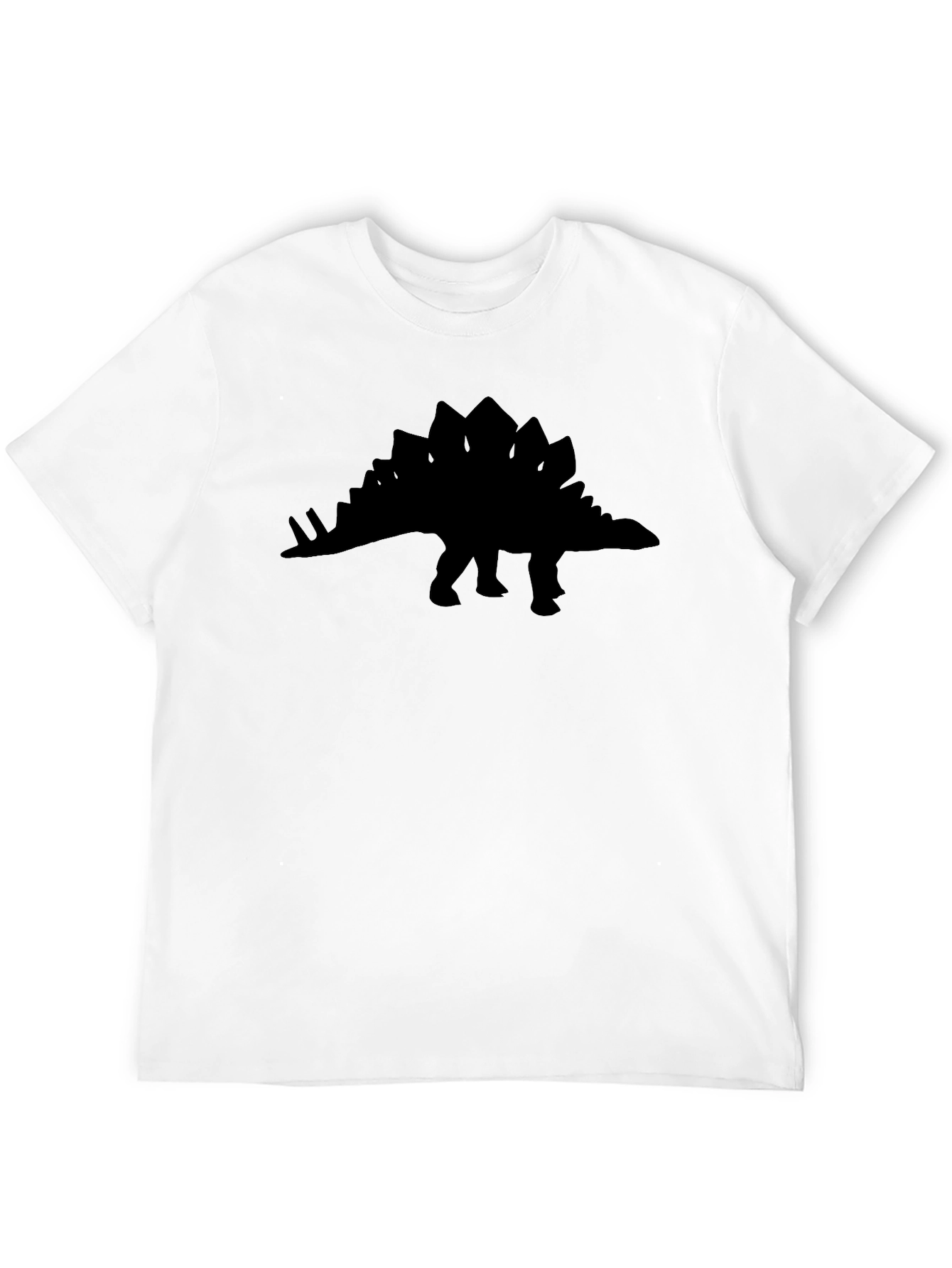 Black Stegosaurus Silhouette Graphic T-Shirt