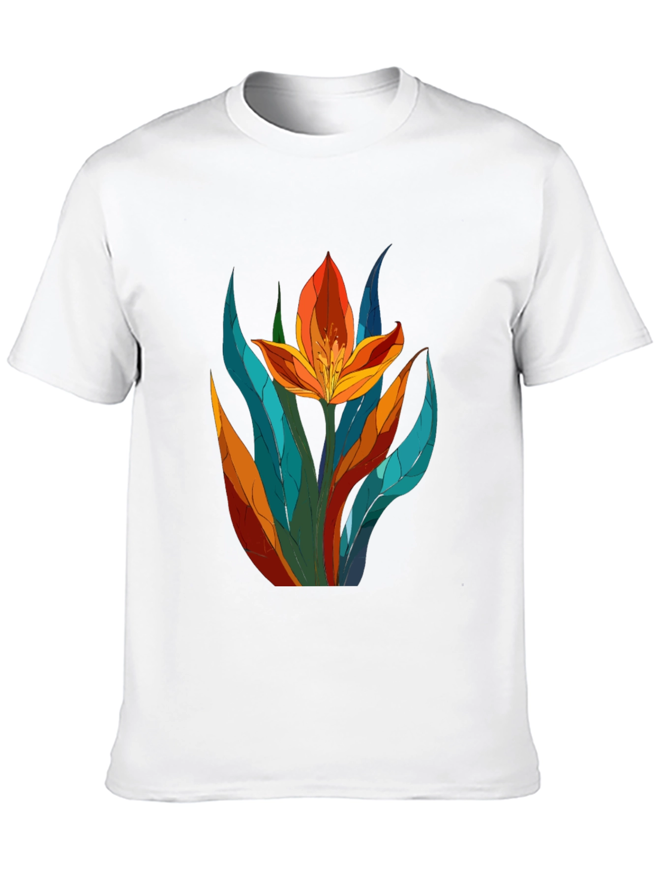 Floral Graphic Tee - Vibrant Tulip Design