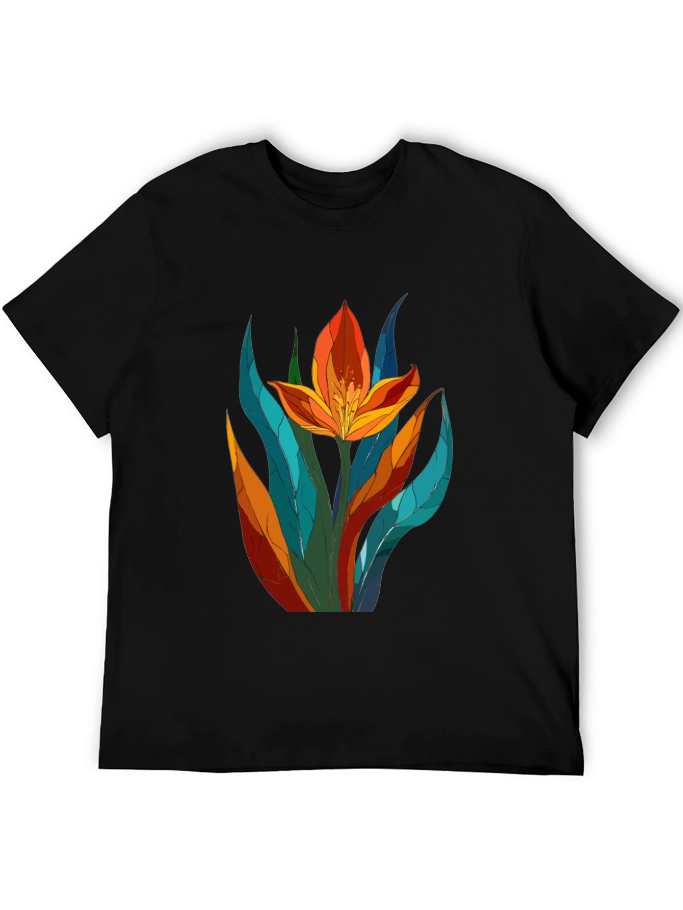Floral Graphic Tee - Vibrant Tulip Design