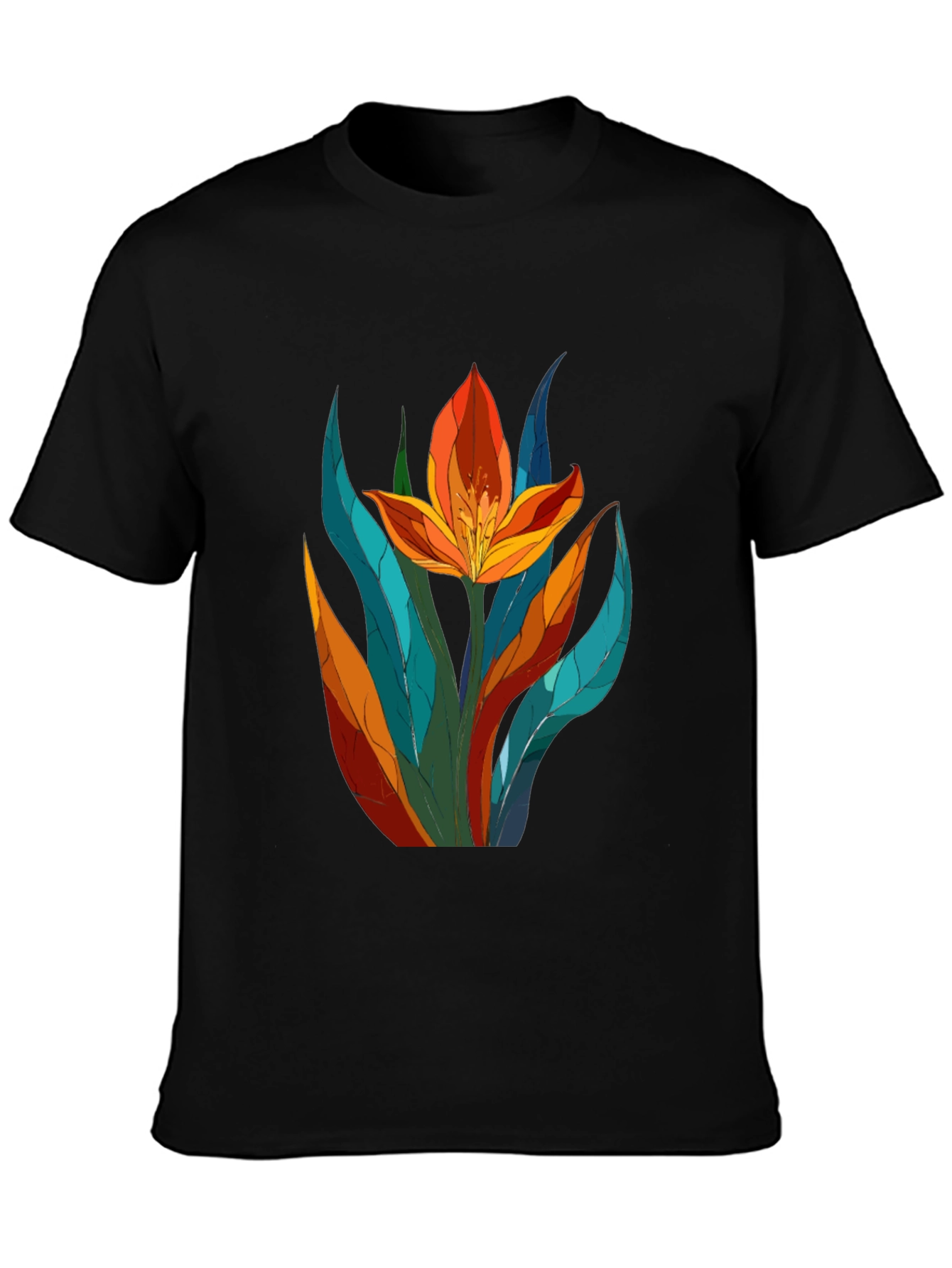 Floral Graphic Tee - Vibrant Tulip Design