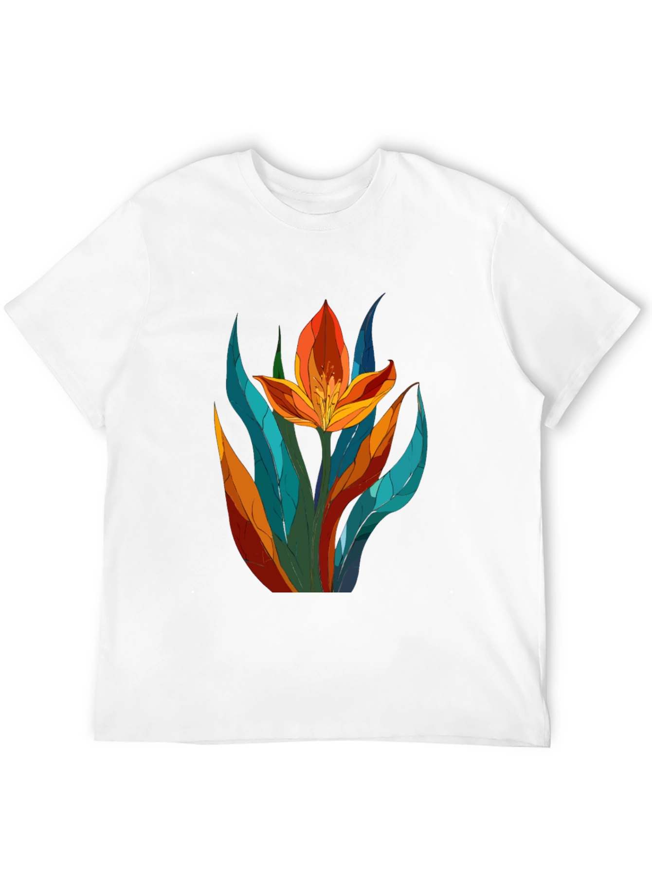 Floral Graphic Tee - Vibrant Tulip Design