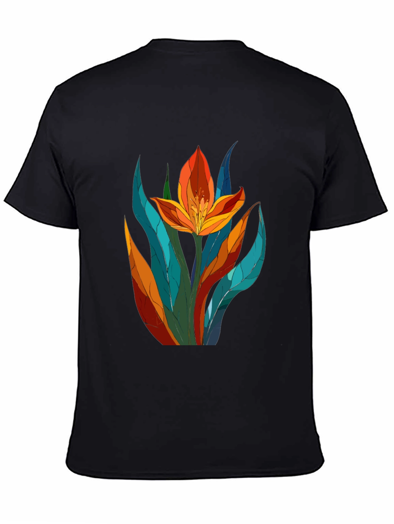 Floral Graphic Tee - Vibrant Tulip Design