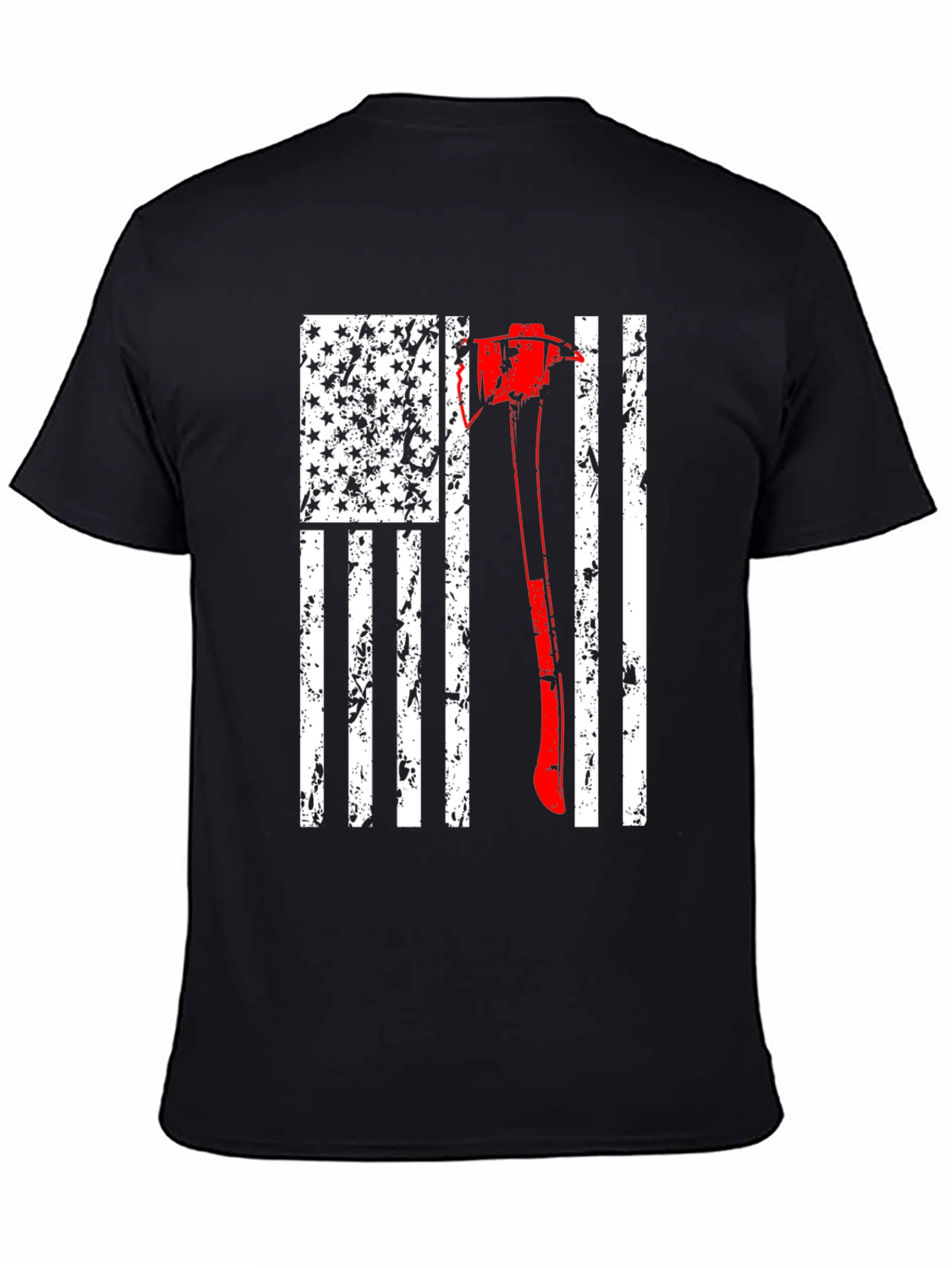Firefighter Axe USA Flag T-Shirt