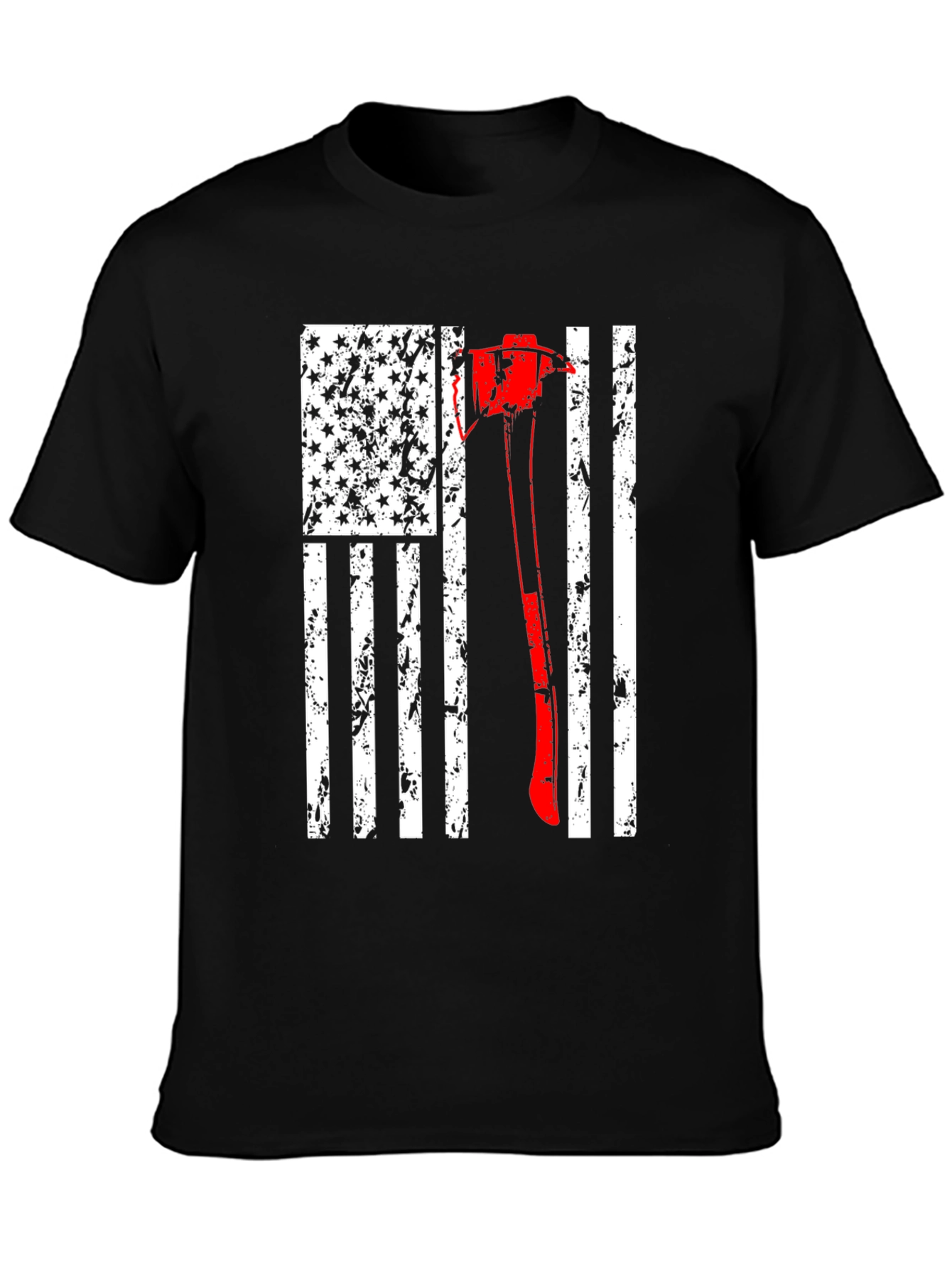 Firefighter Axe USA Flag T-Shirt