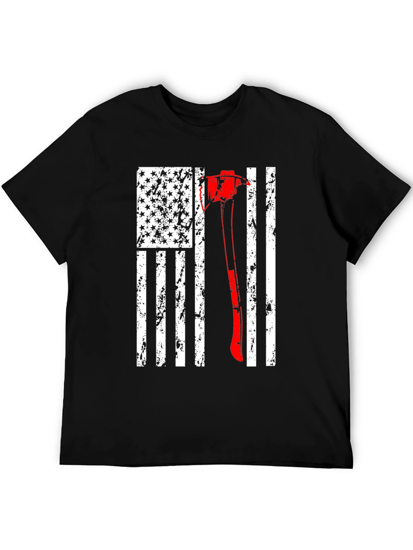 Firefighter Axe USA Flag T-Shirt