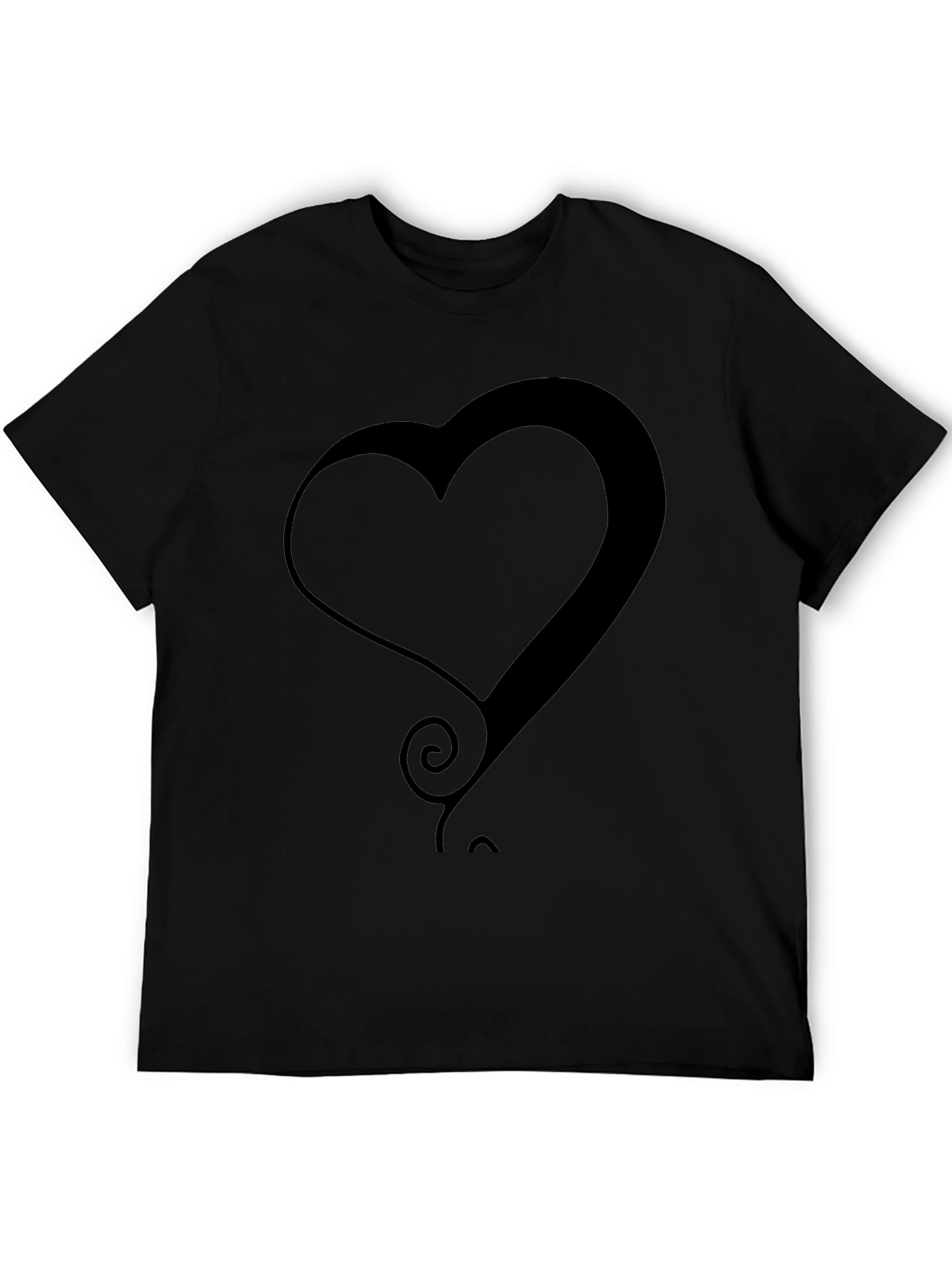 Modern Heart Graphic Tee - Stylish Black T-Shirt