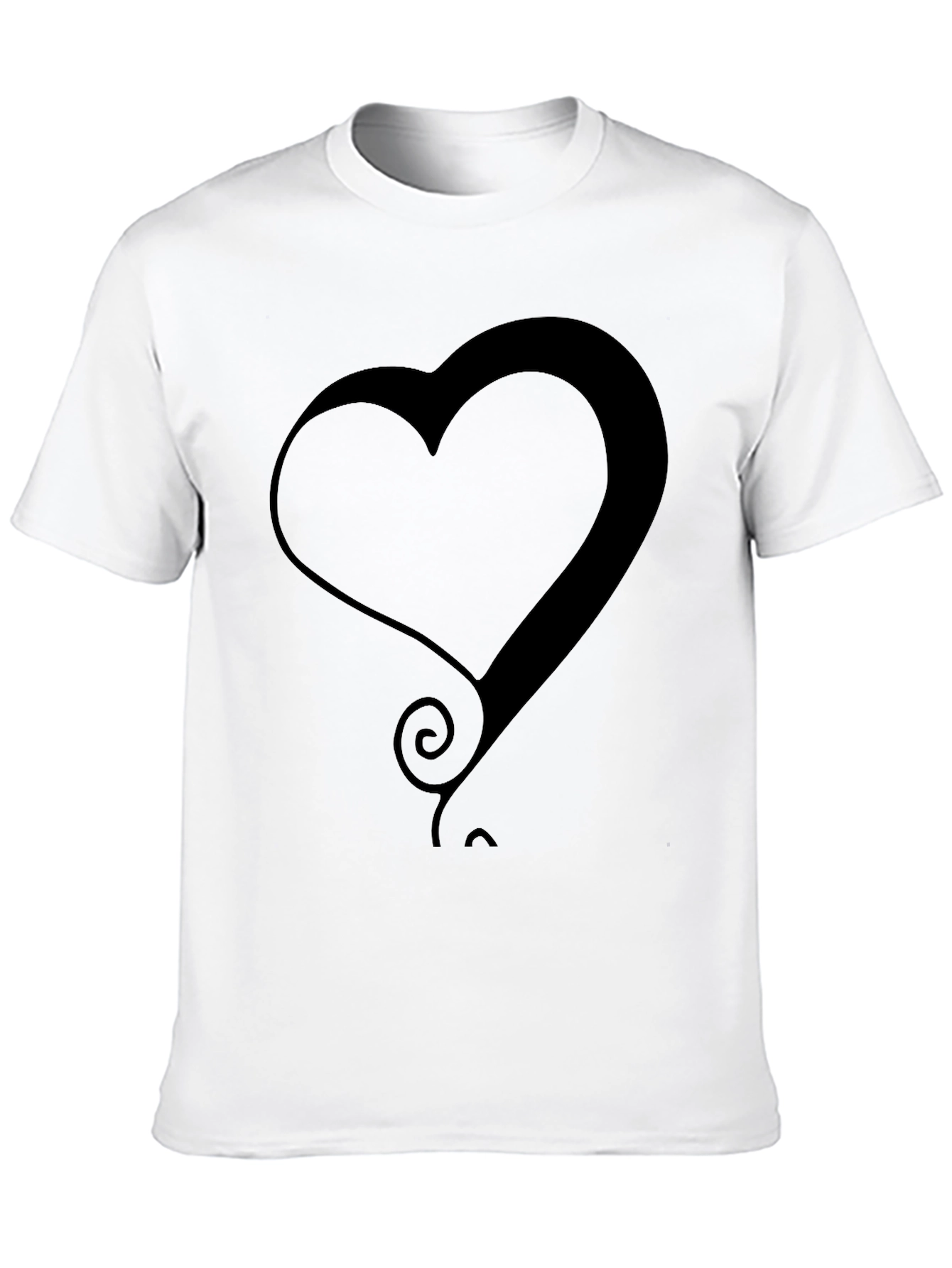 Modern Heart Graphic Tee - Stylish Black T-Shirt