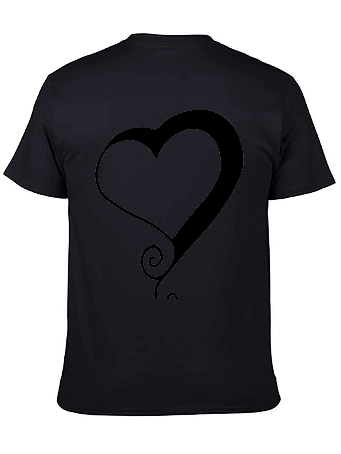 Modern Heart Graphic Tee - Stylish Black T-Shirt